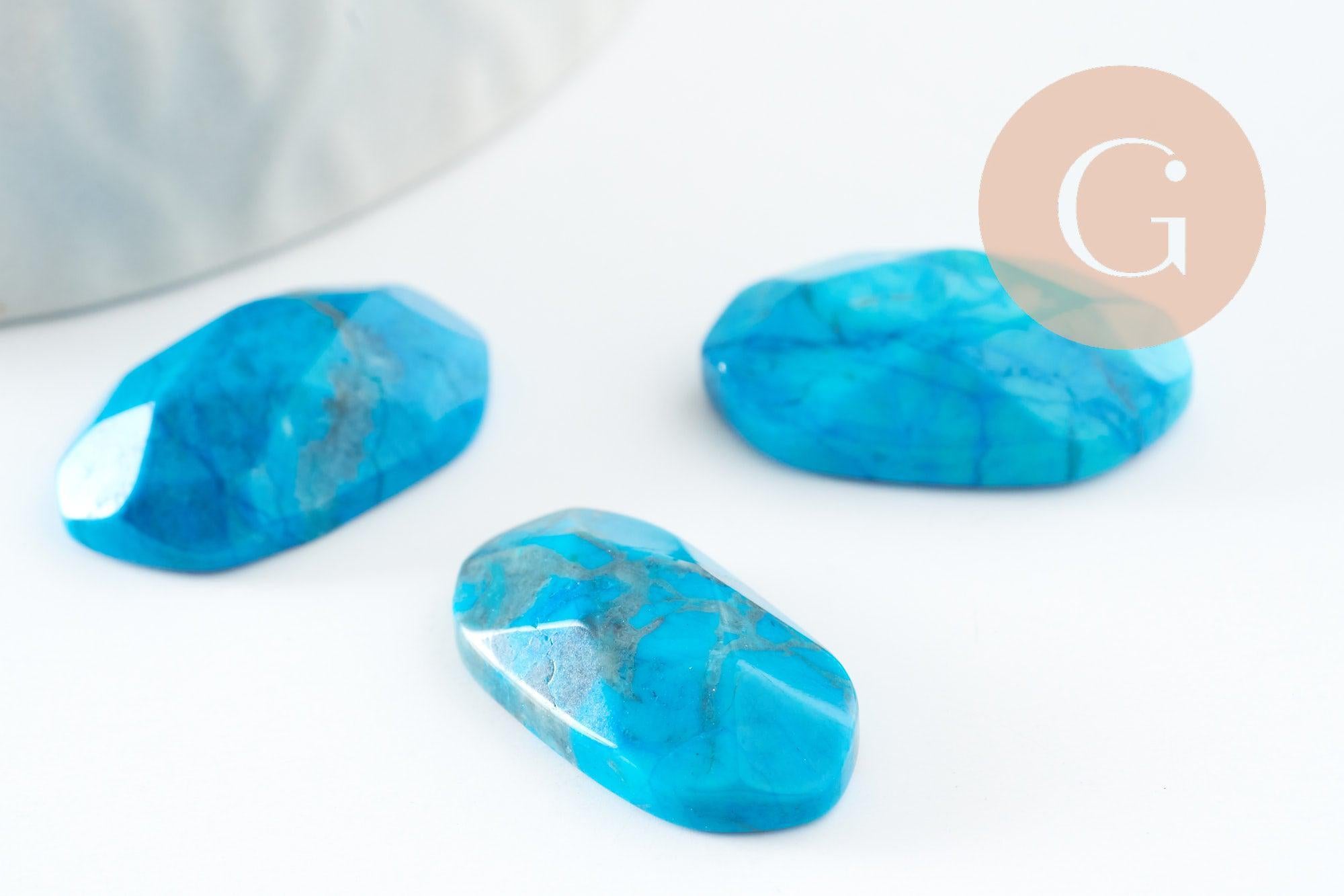 Gingerlily G9963 cabochon howlite turquoise rectangle 21.5mm