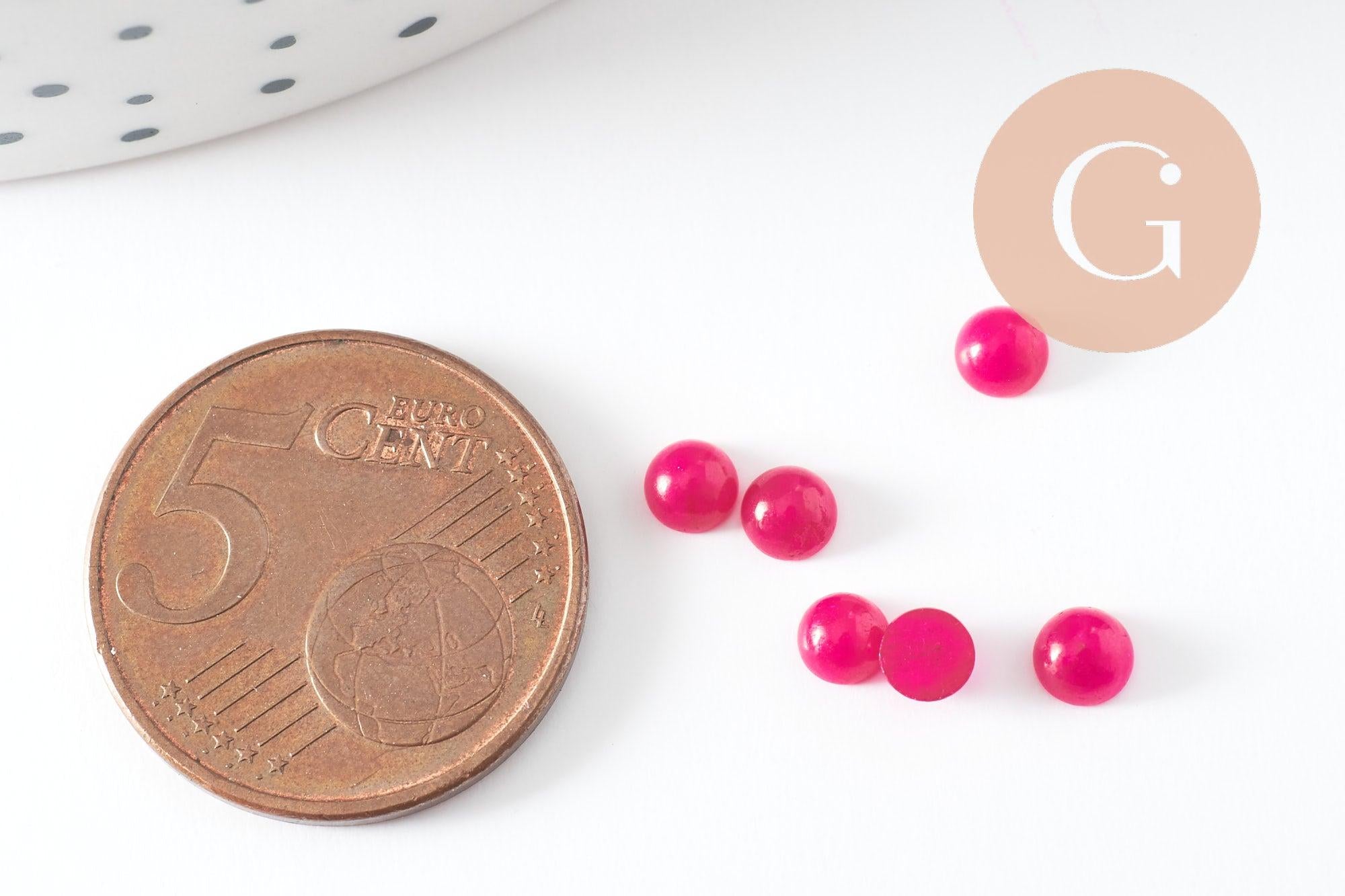 Gingerlily Cabochon G9952 jade rose fuchsia 4 mm unité