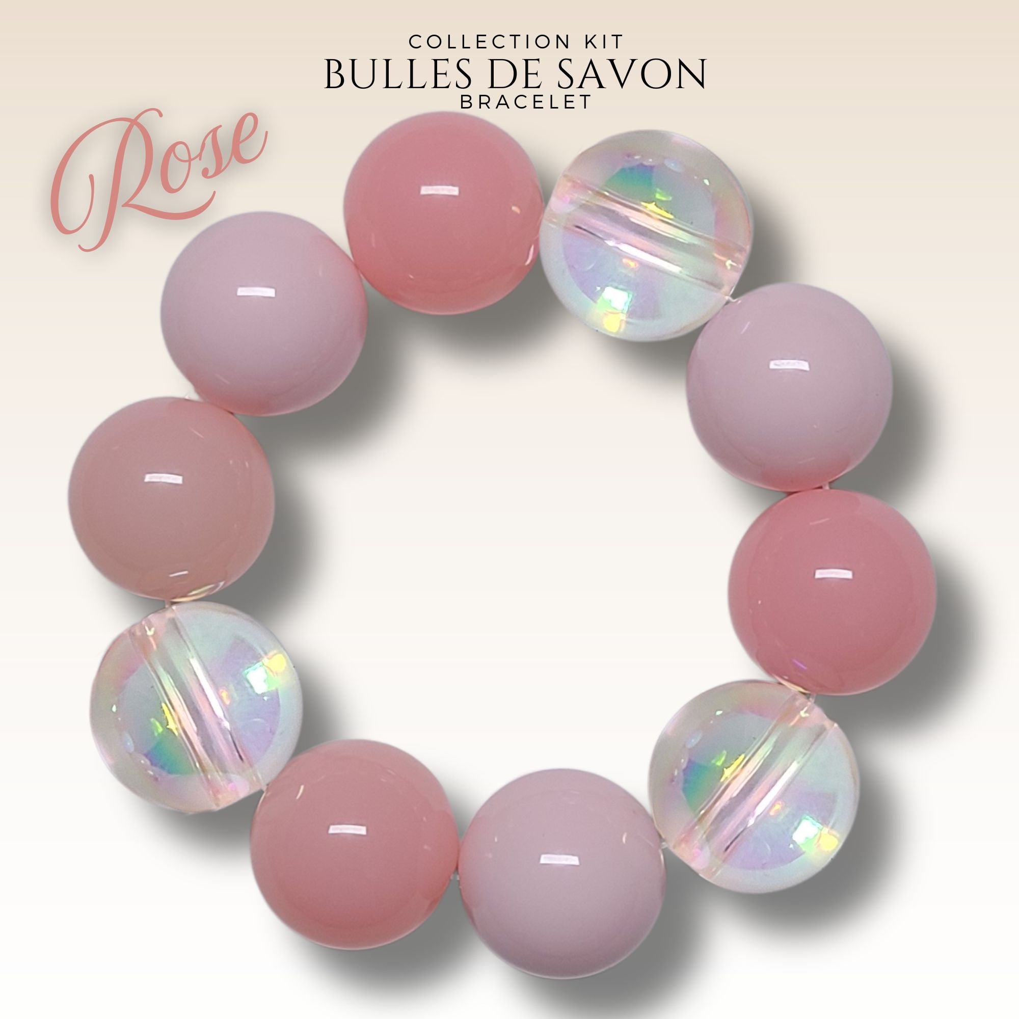 ARTSHOP Guimauve kit bracelet rose #12 10 perles acrylique