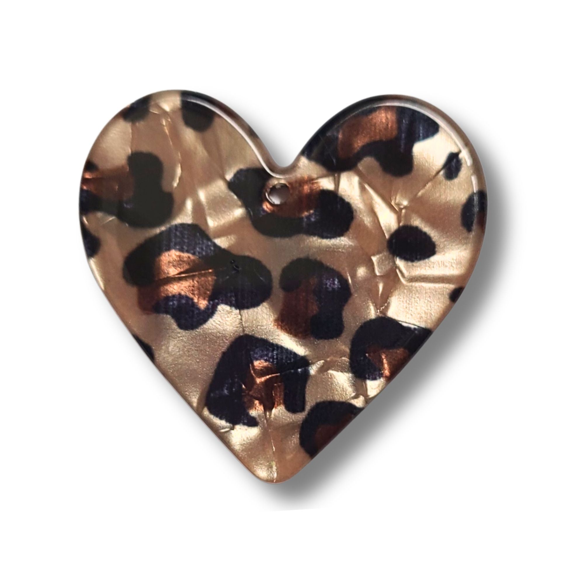 ARTSHOP Pendentifs cœur 34 mm Léopard brun nude x1