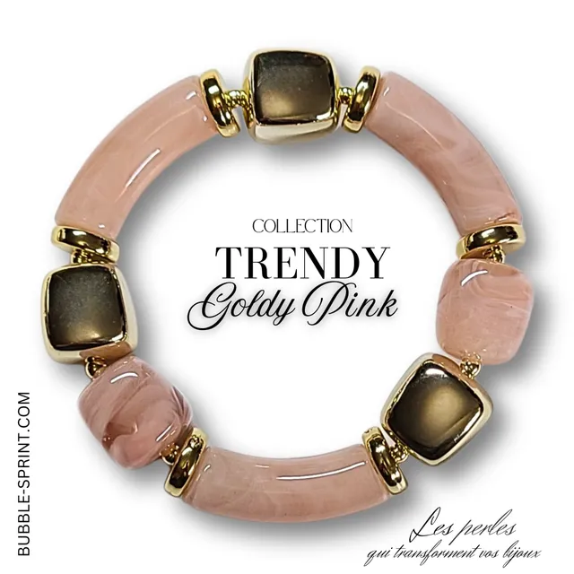 ARTSHOP Trendy bracelet Goldy Pink perles kit DIY
