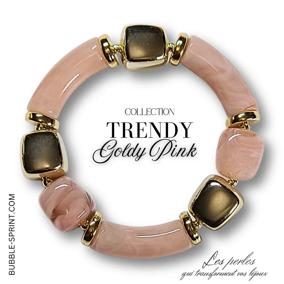 ARTSHOP Trendy bracelet Goldy Pink perles kit DIY