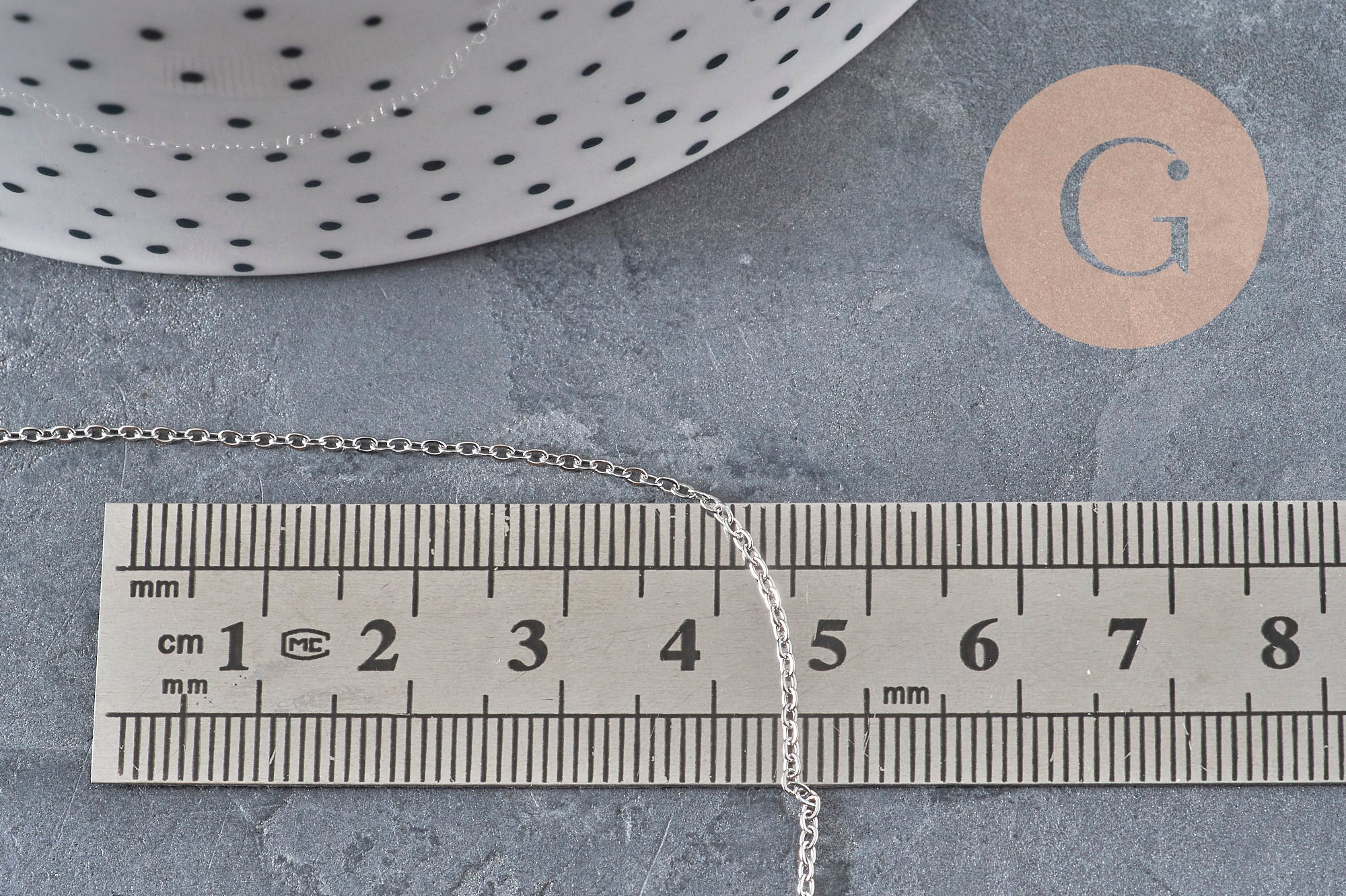 Gingerlily Chaînes forçat 1.5mm chaine acier platine 1 mètre