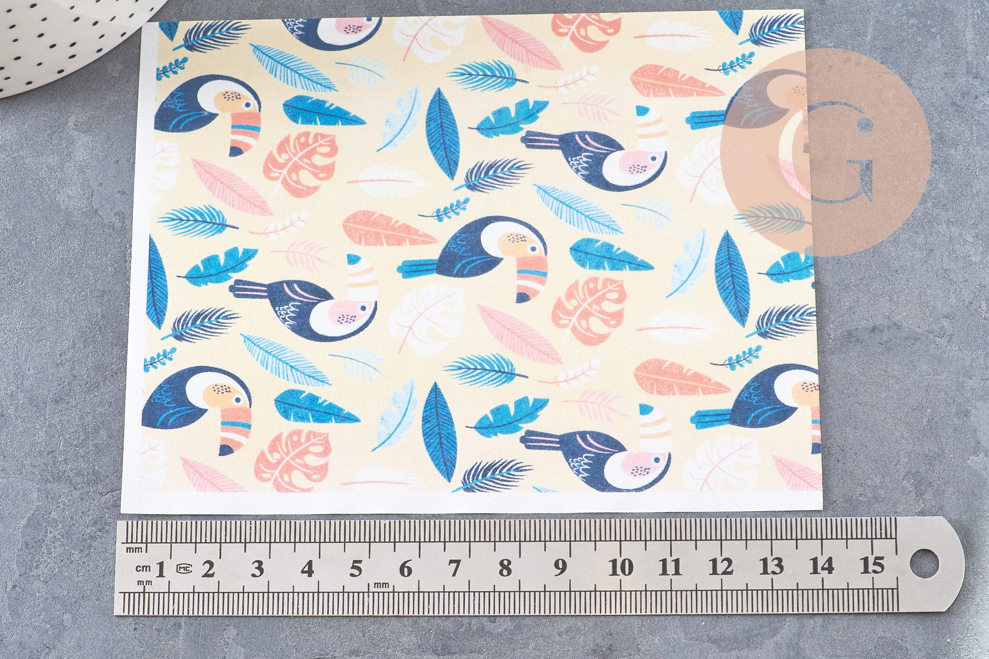 Gingerlily Pâte polymère feuille transfert toucans 14x10 cm