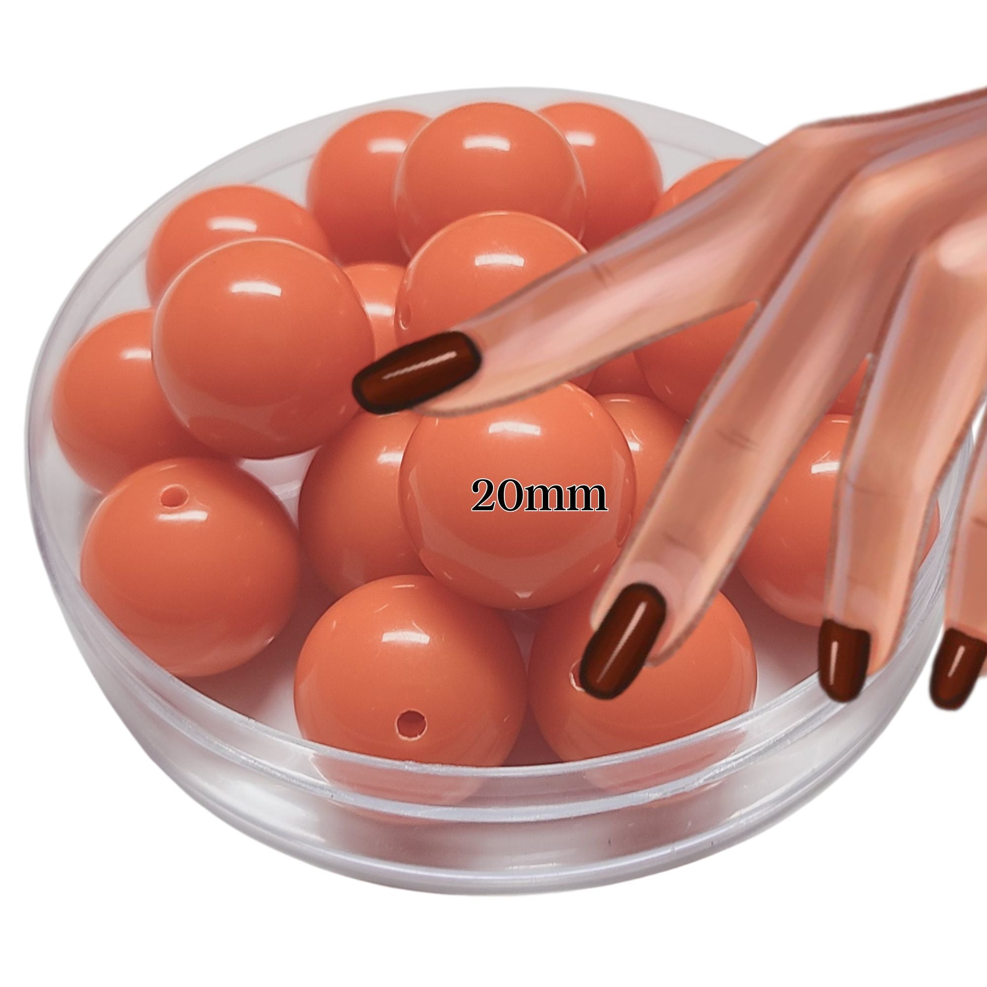 ARTSHOP Boules 20MM 52 Perle Acrylique Orange Papaye x1