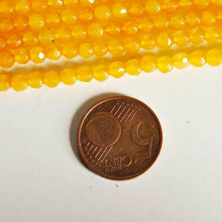 Gingerlily Perle jade jaune G7460 facettée 4mm fil