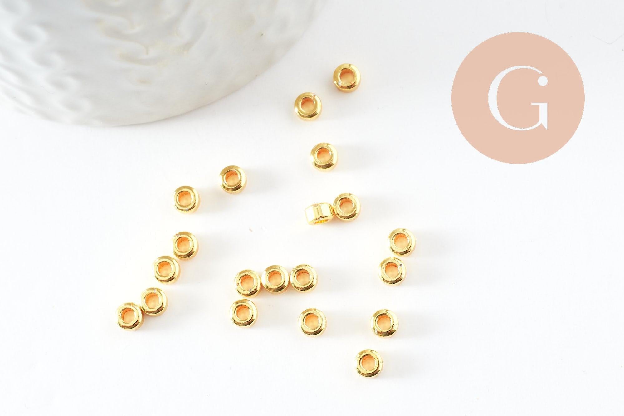 Gingerlily Perles rondelles laiton doré 4mm intercalaire x20