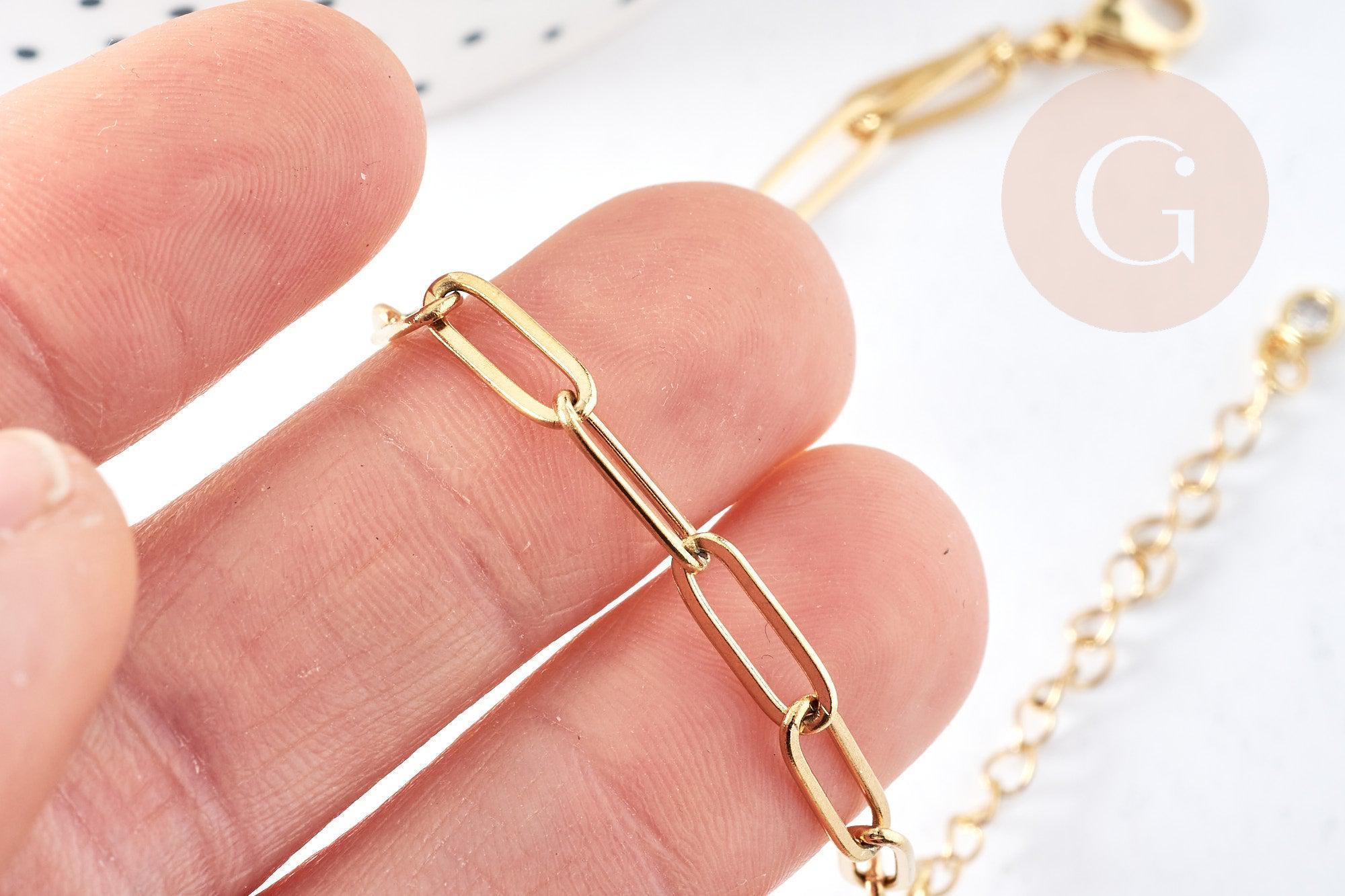 Gingerlily Accessoires bracelet trombone doré 14k acier 19cm