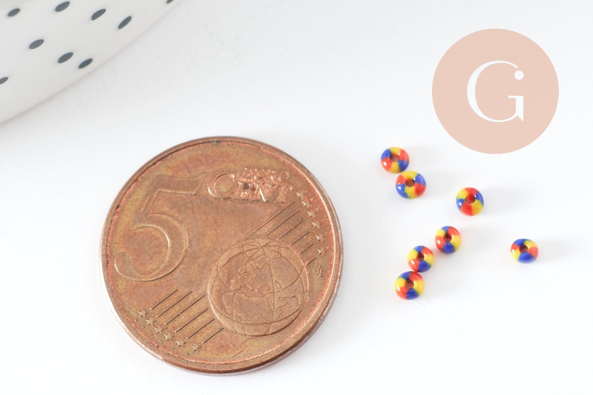 Gingerlily G9491 perles rocaille rayé verre 1,5mm 10g