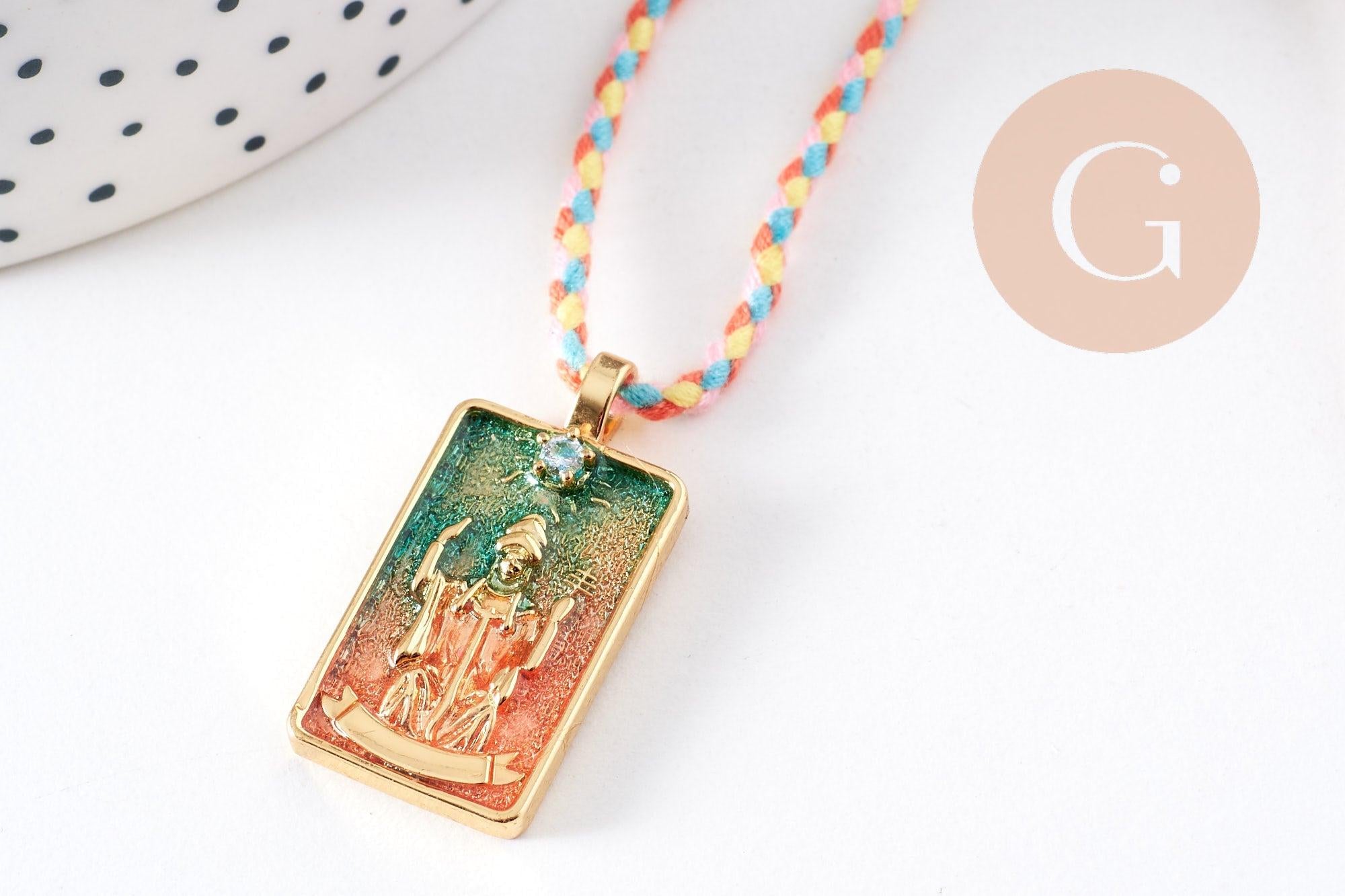 Gingerlily G10108 kit collier médaille Tarot coloré x1