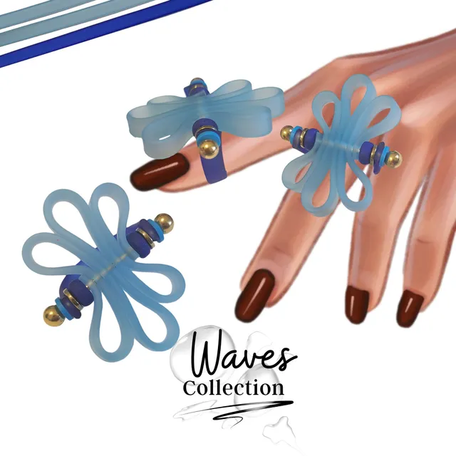 ARTSHOP Waves bague turquoise saphir n°11 kit