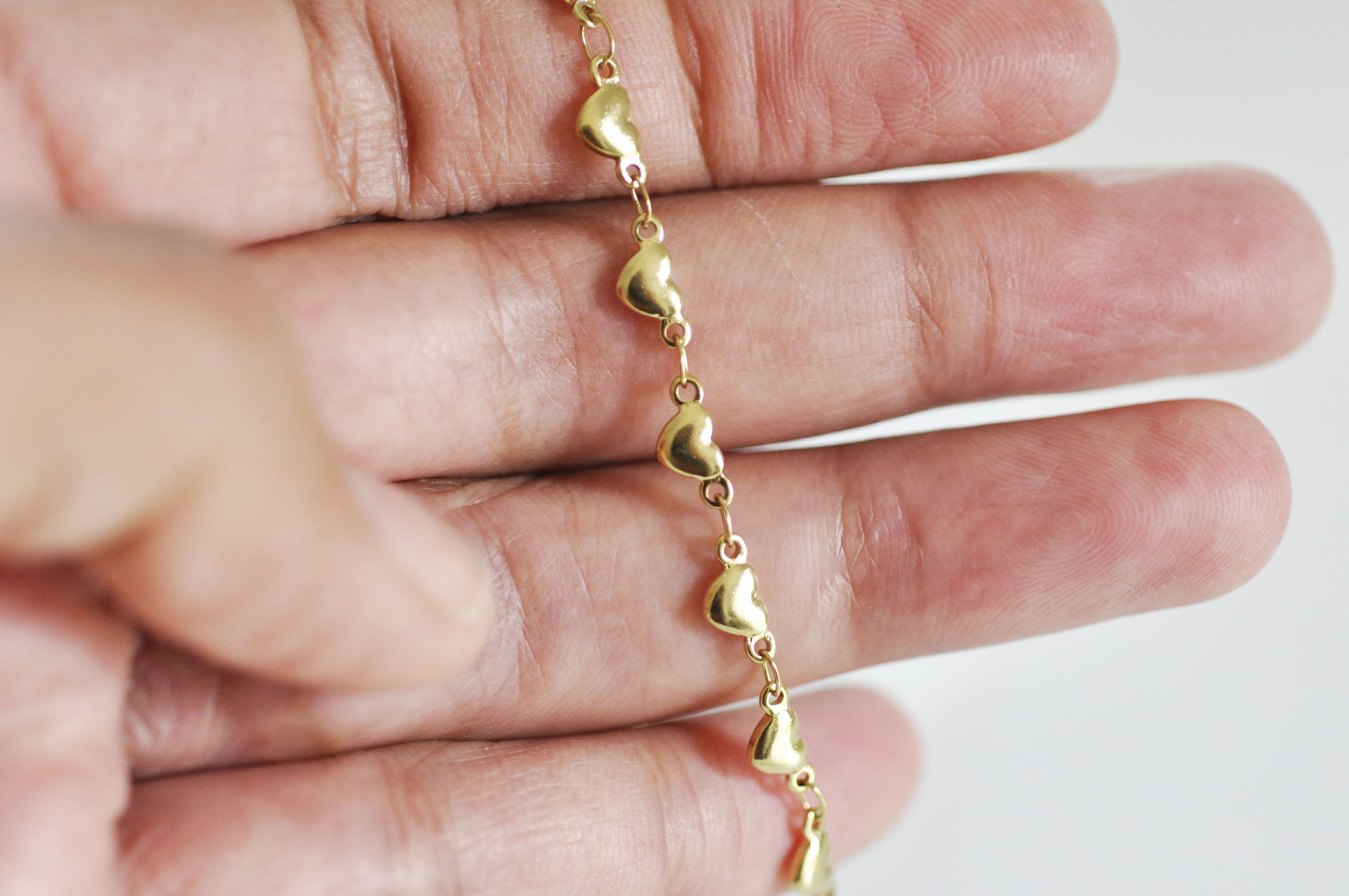 Gingerlily Bracelet coeur acier doré 14k 21 cm x1