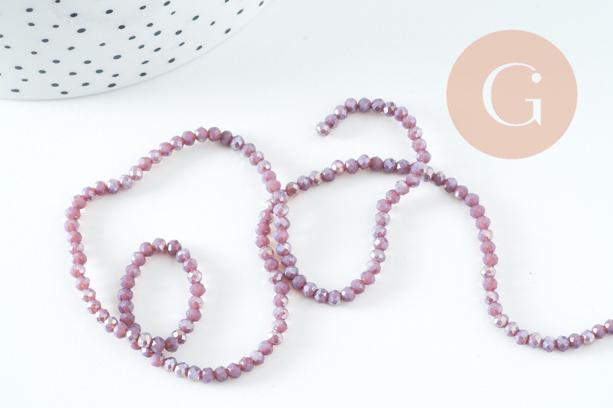 Gingerlily G10726 perles abacus lilas irisé 34cm