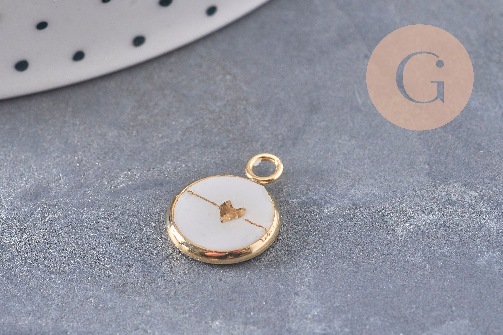Gingerlily Pendentif cœur acier doré 8mm l'unité