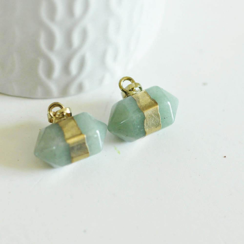 Gingerlily pointe aventurine verte pendentif 22mm pierre naturelle