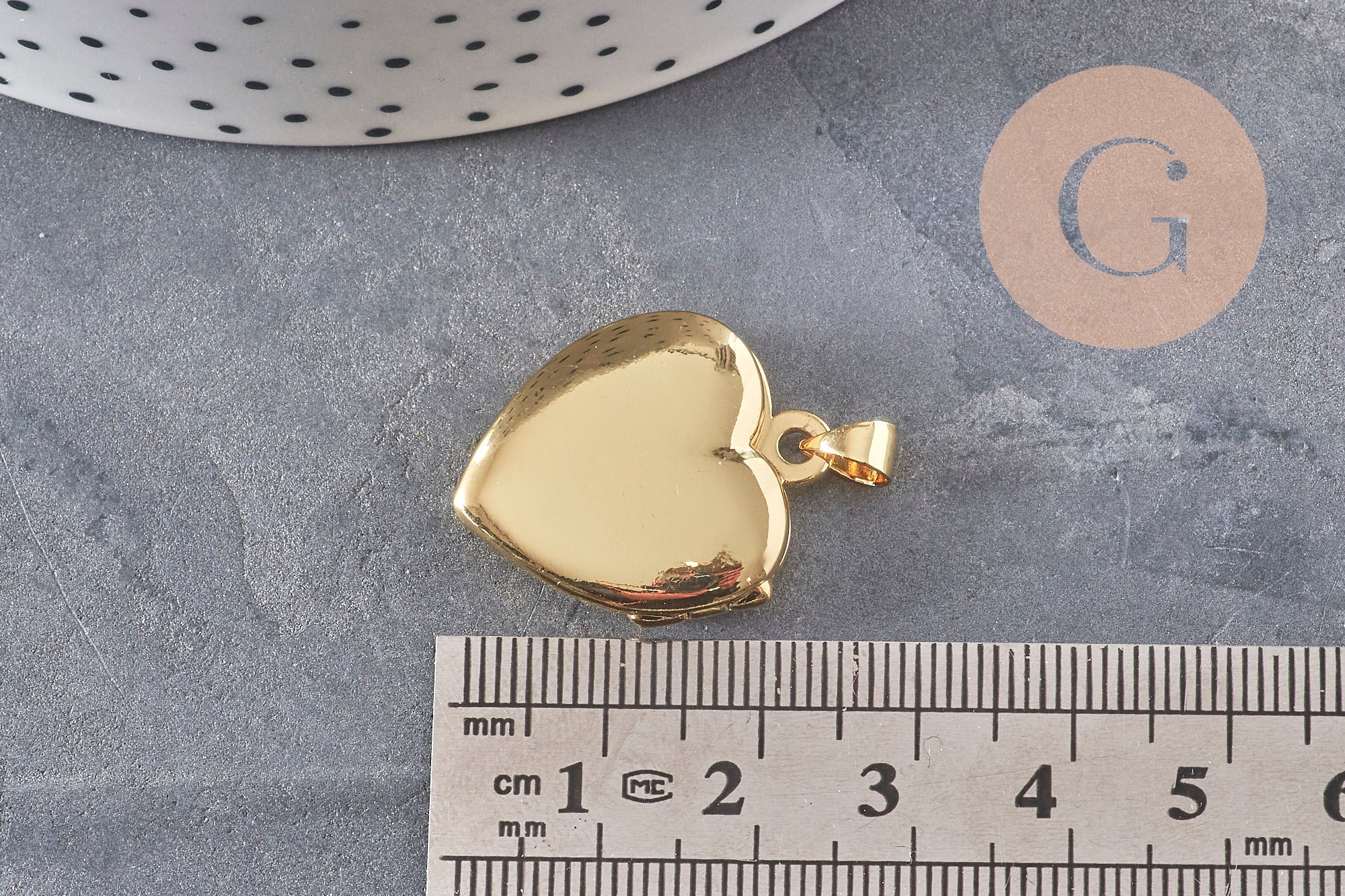 Gingerlily Pendentifs locket cœur doré 20,5mm x1