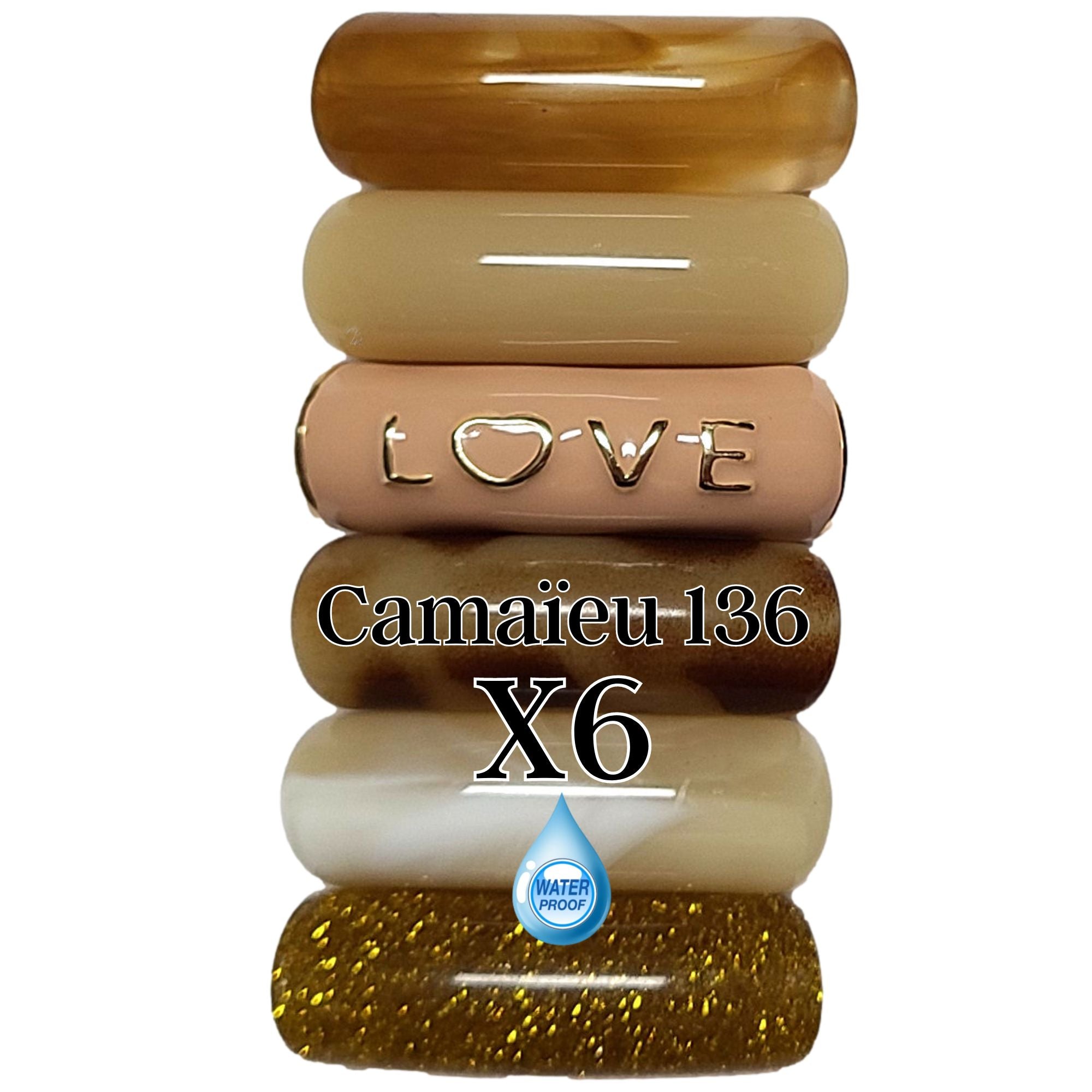 ARTSHOP Camaieux 136 tubes incurvés 12mm LOVE marron x6