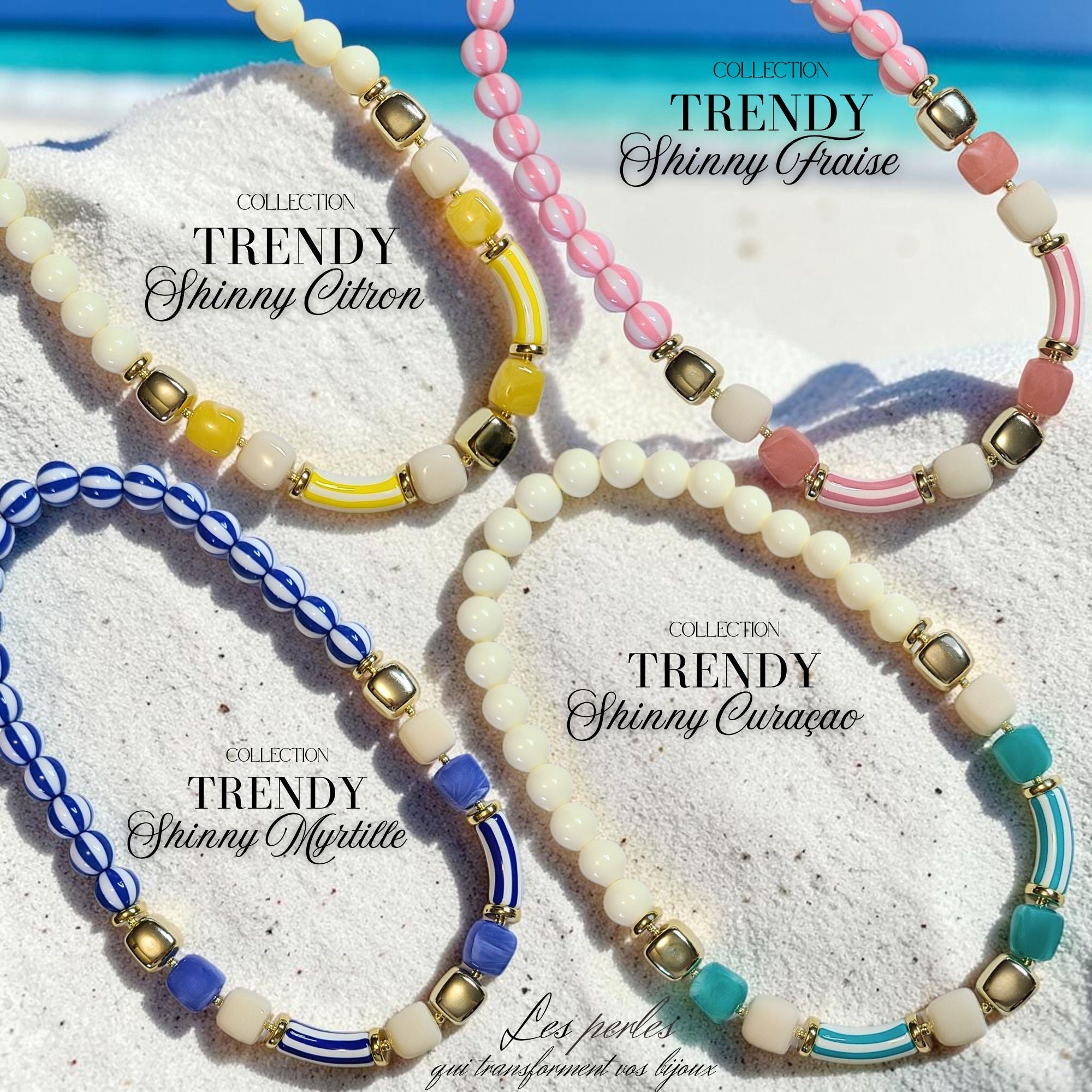ARTSHOP Trendy Collier Shinny Curaçao acrylique monté 48 cm