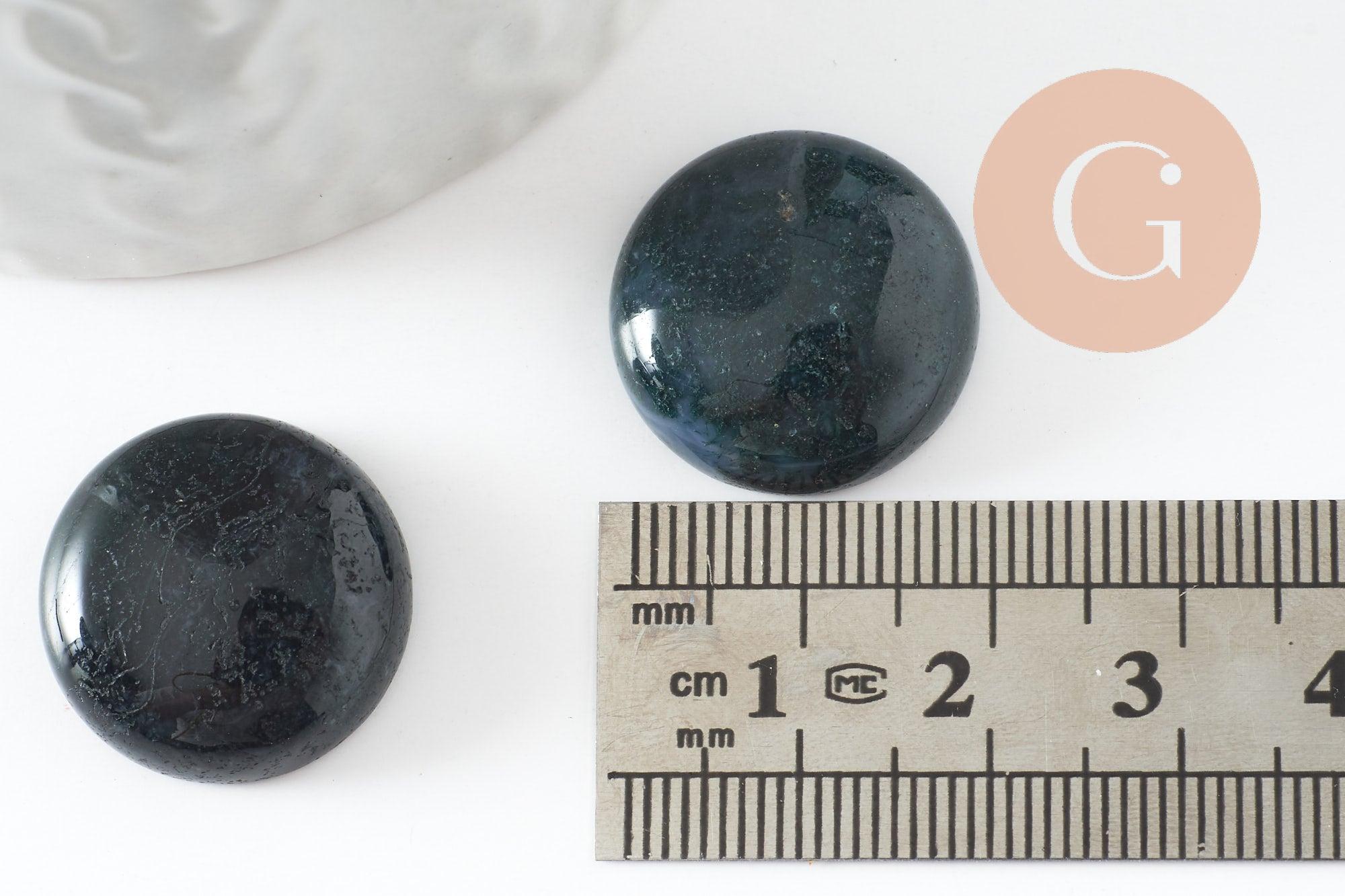 Gingerlily Pierres G9622 cabochon agate mousse 20mm x1