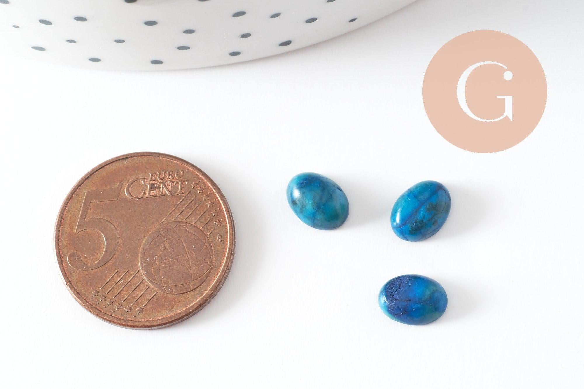Gingerlily G10120 cabochon ovale jade bleu 8x6mm