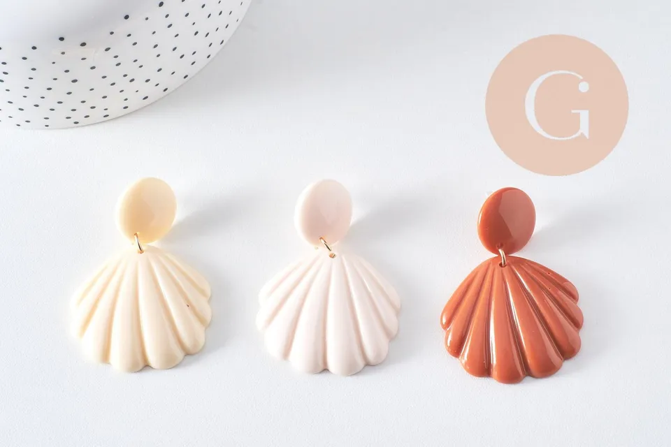 Gingerlily Pendentifs G10354 boucles doreilles coquillage marron la paire