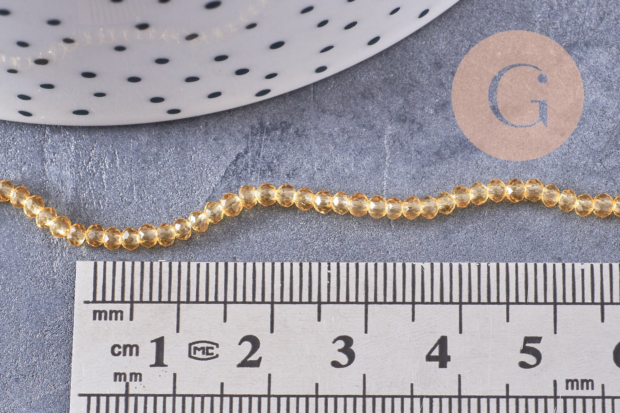 Gingerlily Perles Cristal Facetté Jaune Topaze 8mm Fil 28cm