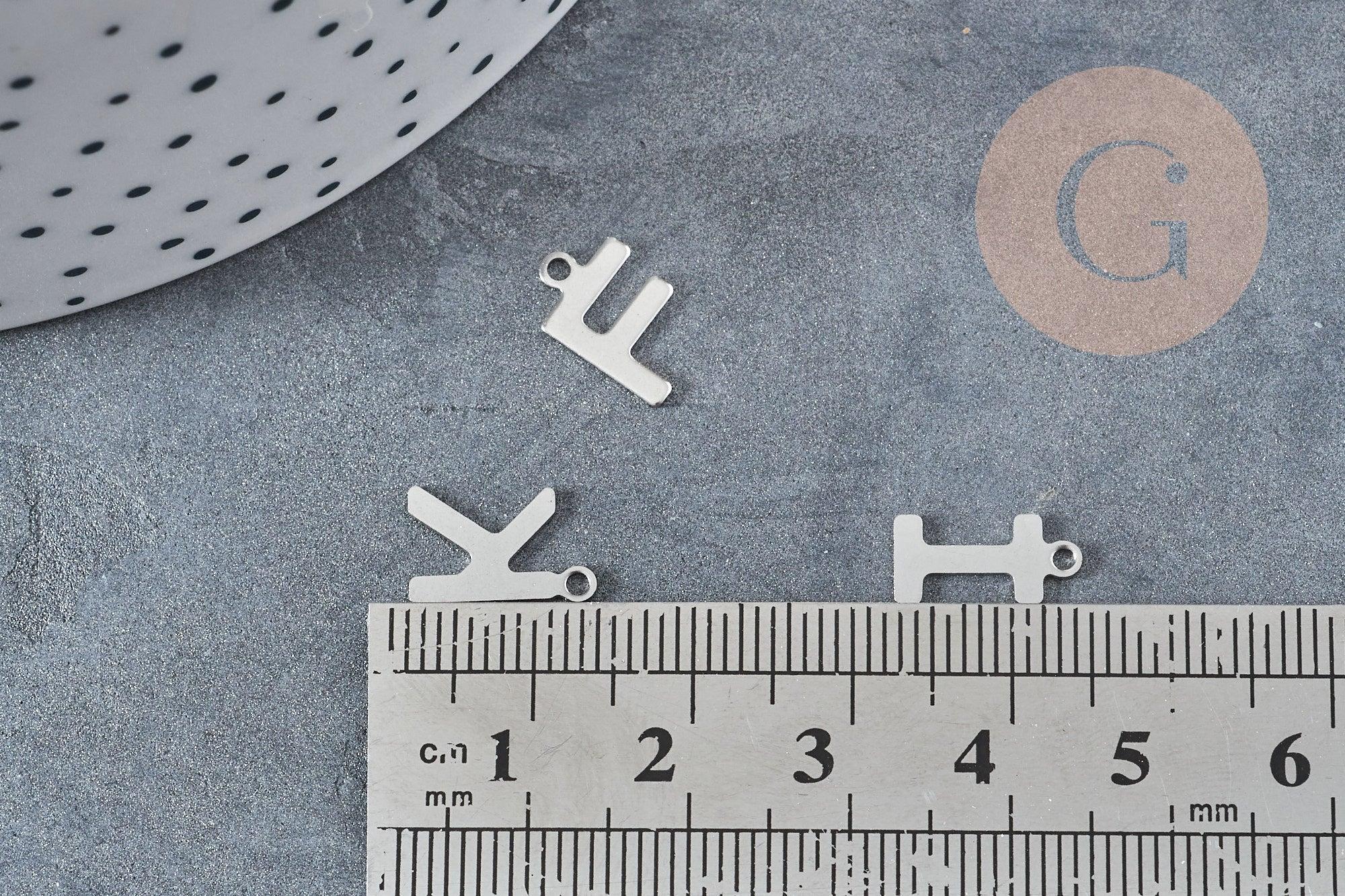 Gingerlily Perles G8896 pendentif lettre acier inoxydable argenté