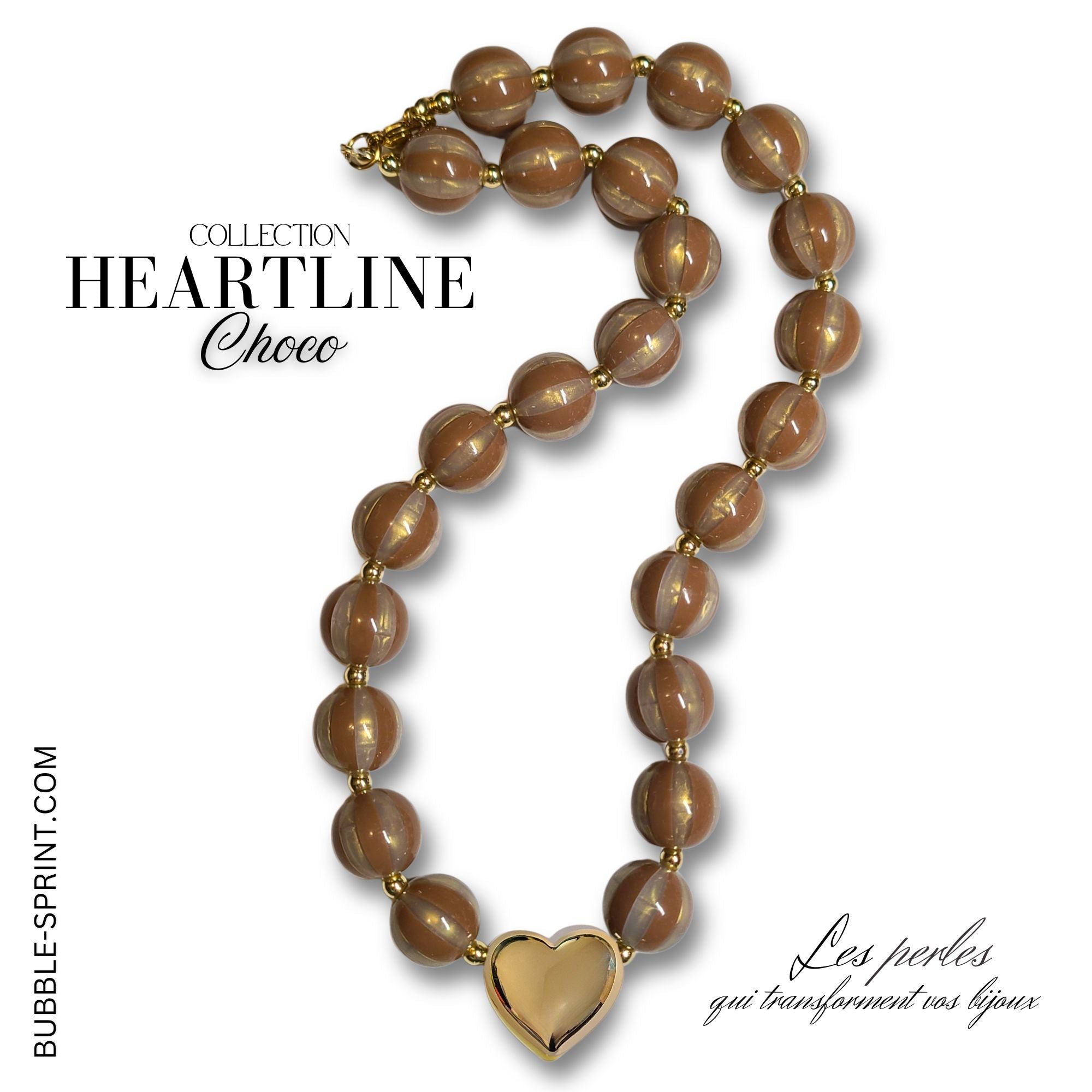 ARTSHOP Heartline Collier Choco monté 50 cm marron