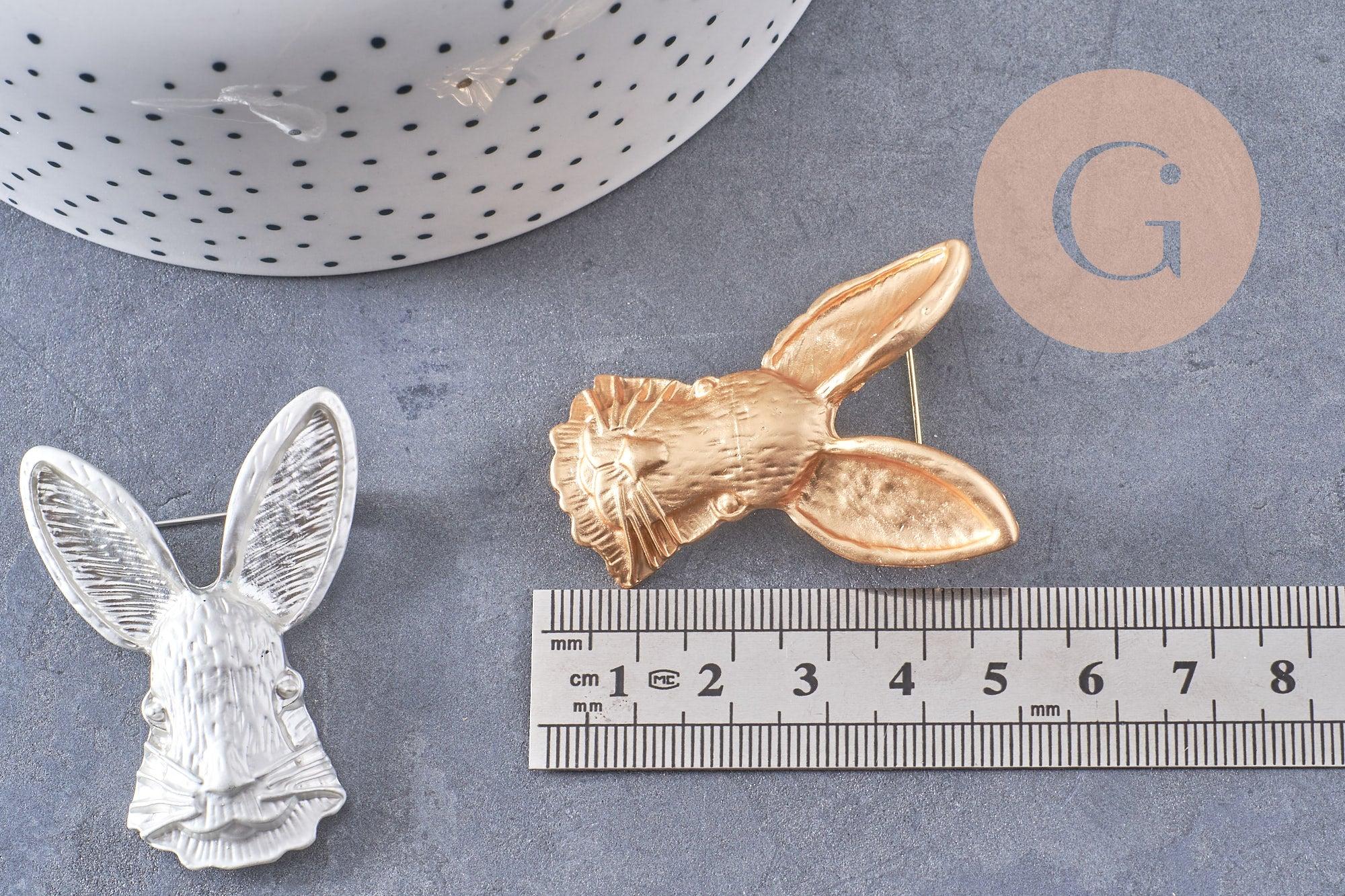 Gingerlily Broche lapin origami 54mm doré pin's animal