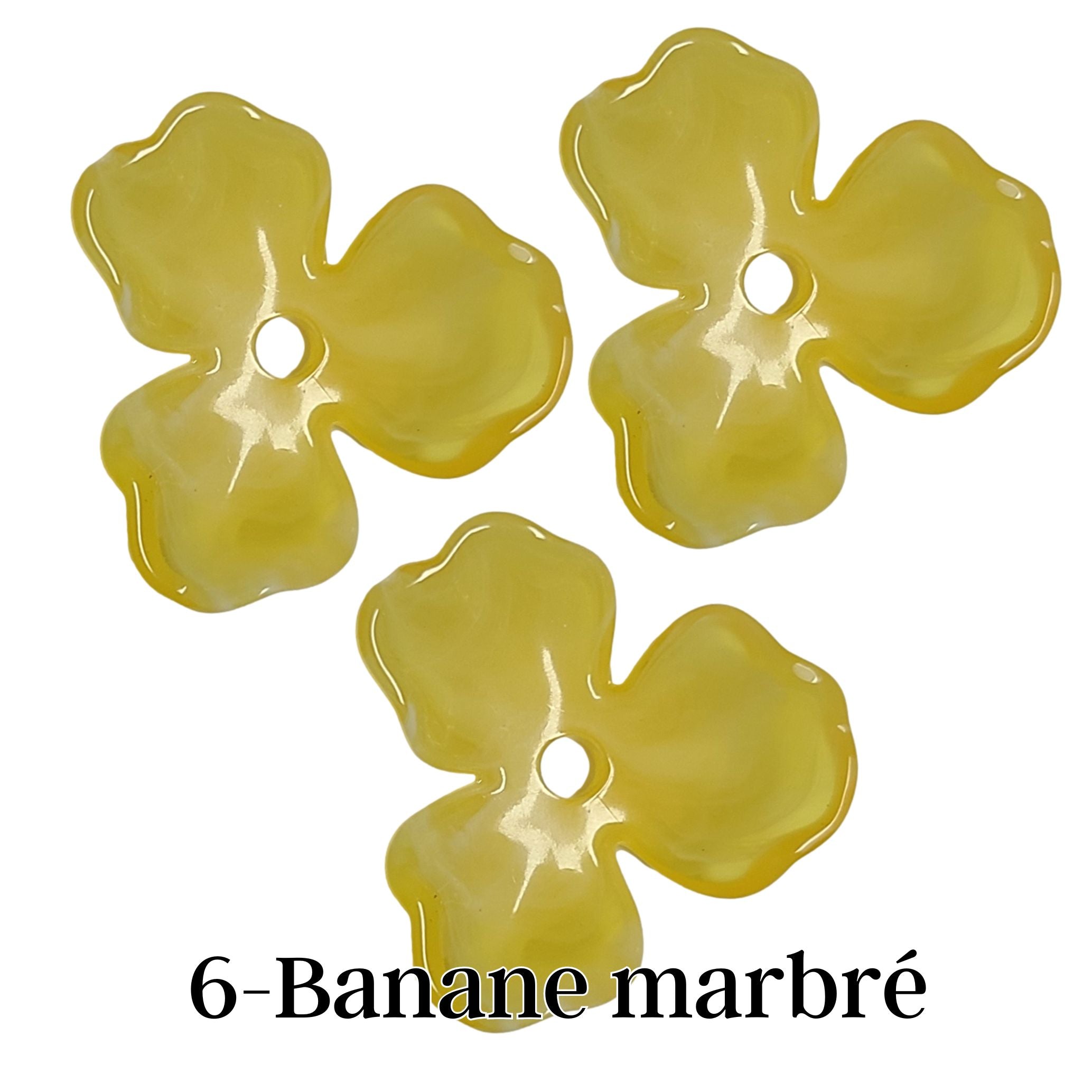 ARTSHOP Flower power fleur orchidée banane marbré 20mm