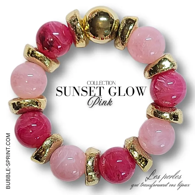 ARTSHOP Bijoux en KITS Sunset Glow Pink kit bracelet marbré