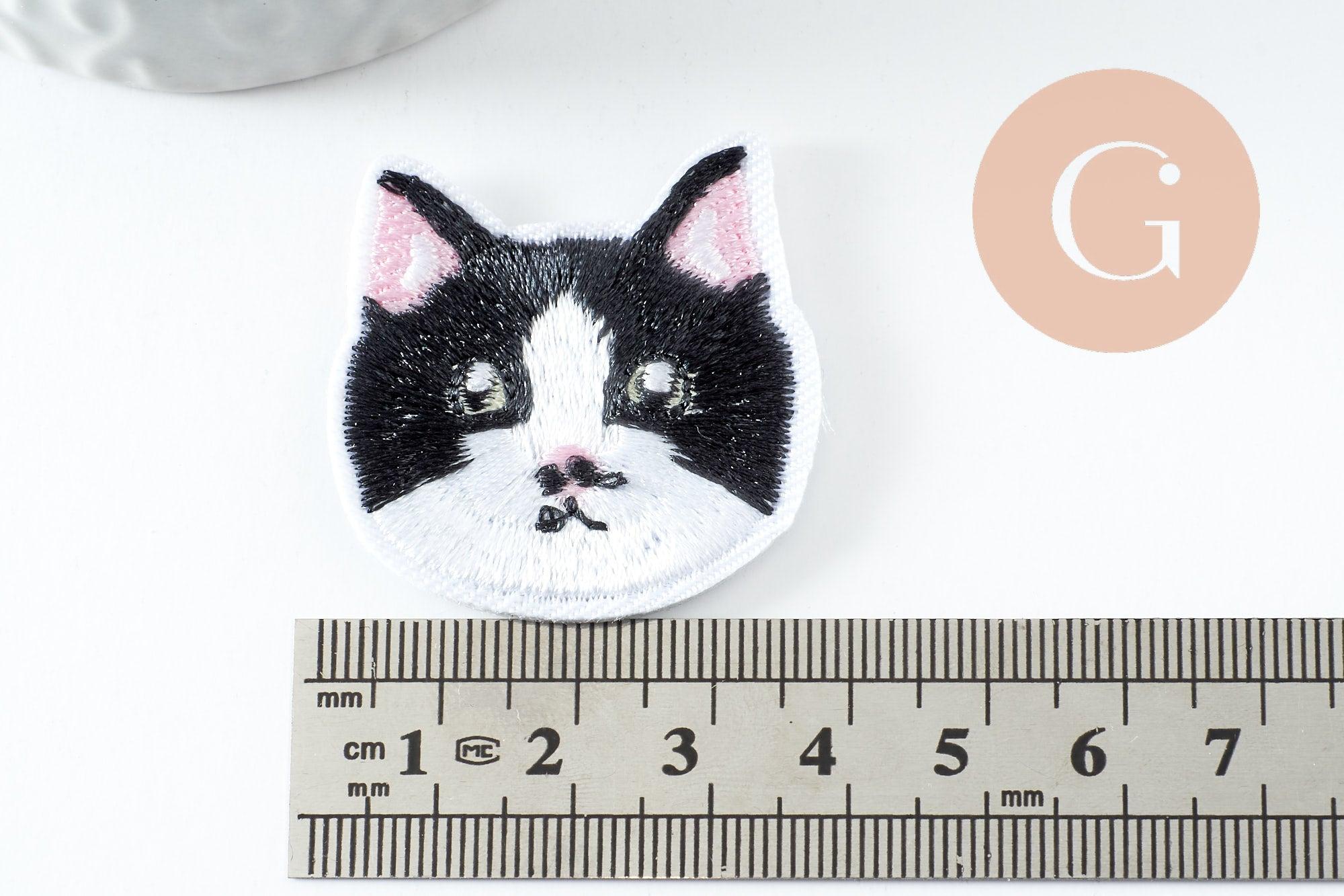 Gingerlily écusson chat noir G9808 patch thermocollant 37mm x1