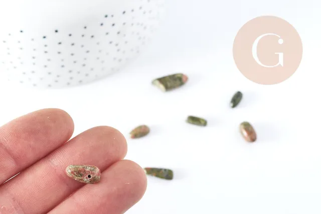 Gingerlily Perles unakite ovale irrégulière 10-18mm x5
