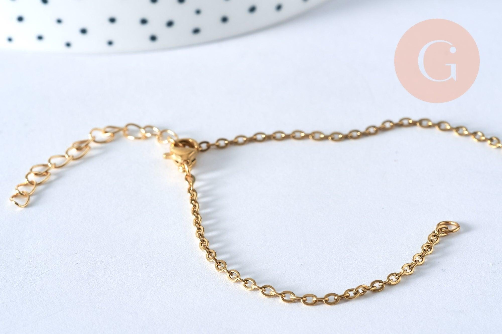 Gingerlily Base bracelet maille forçat doré 18cm G5436
