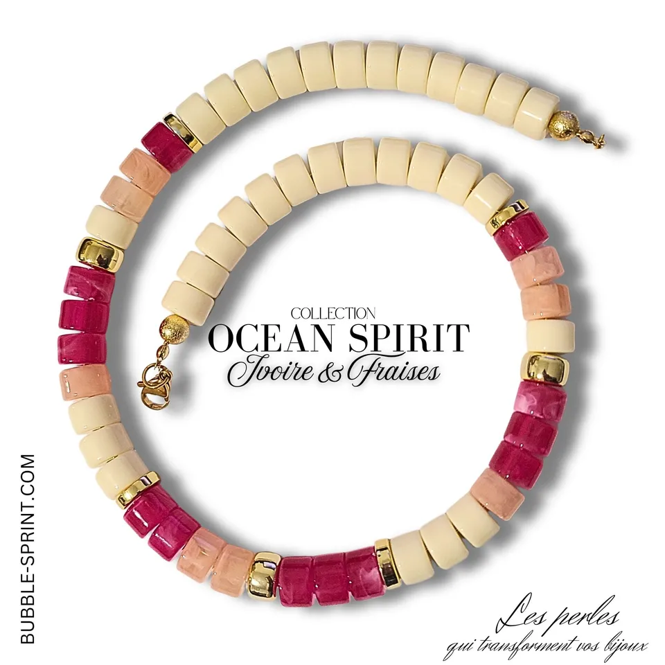 ARTSHOP Bijoux en KITS Ocean Spirit collier kit ivoire fraises 50cm