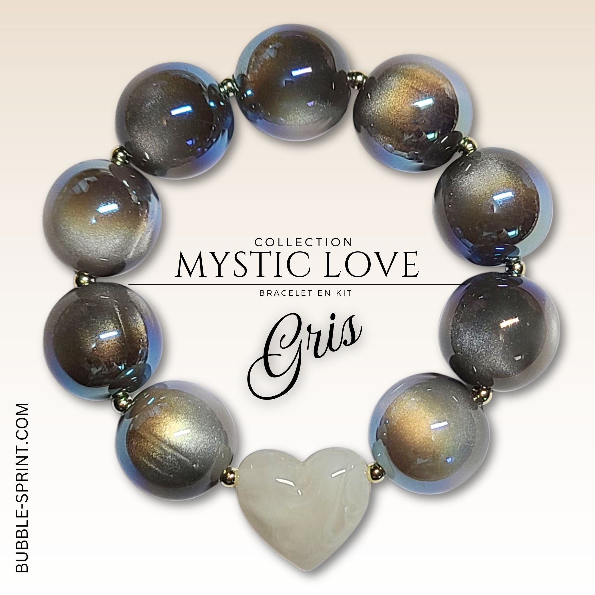 ARTSHOP Bijoux en KITS MYSTIC LOVE kit bracelet gris acrylique