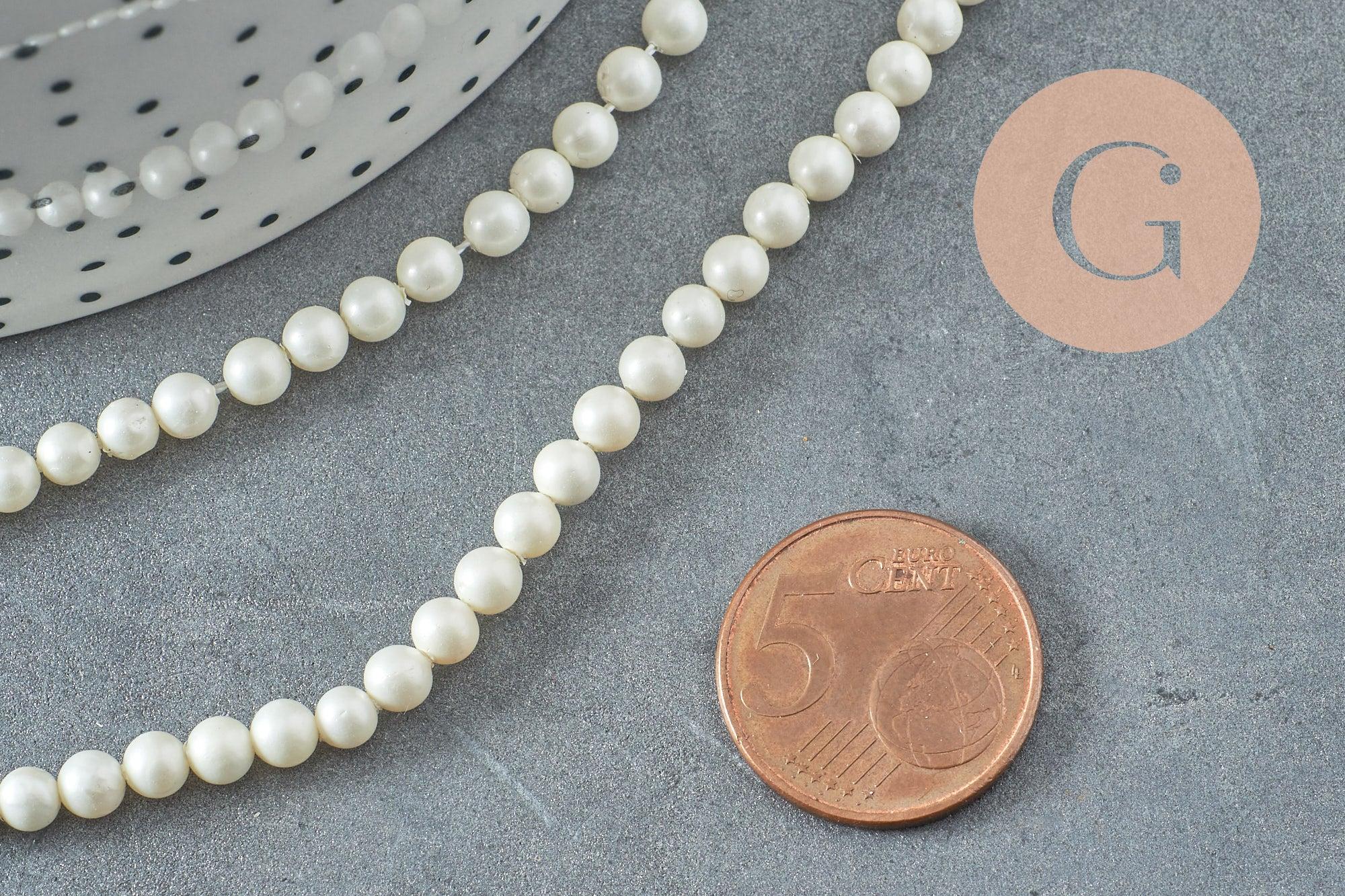 Gingerlily G10132 perles rondes nacre blanche 4mm fil 40cm