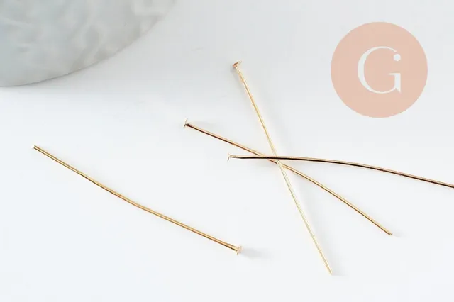 Gingerlily Apprêts G9469 tiges tête clou doré 40mm 10g