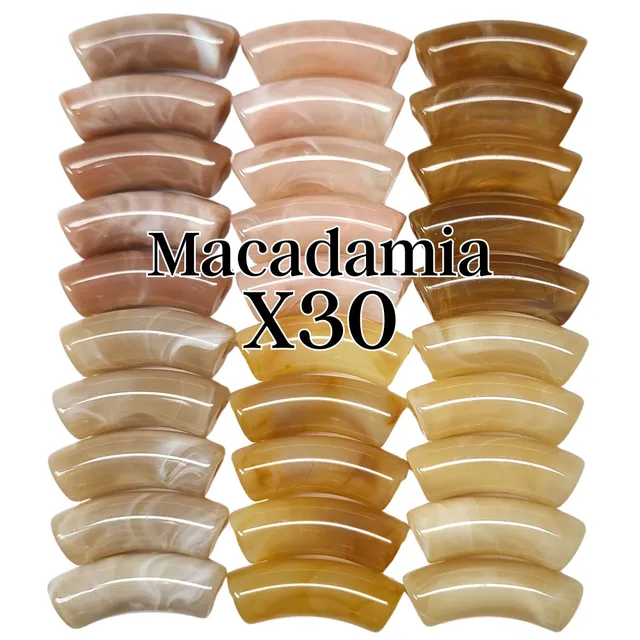 ARTSHOP Camaieux Lot 30 tubes incurvés 12mm macadamia