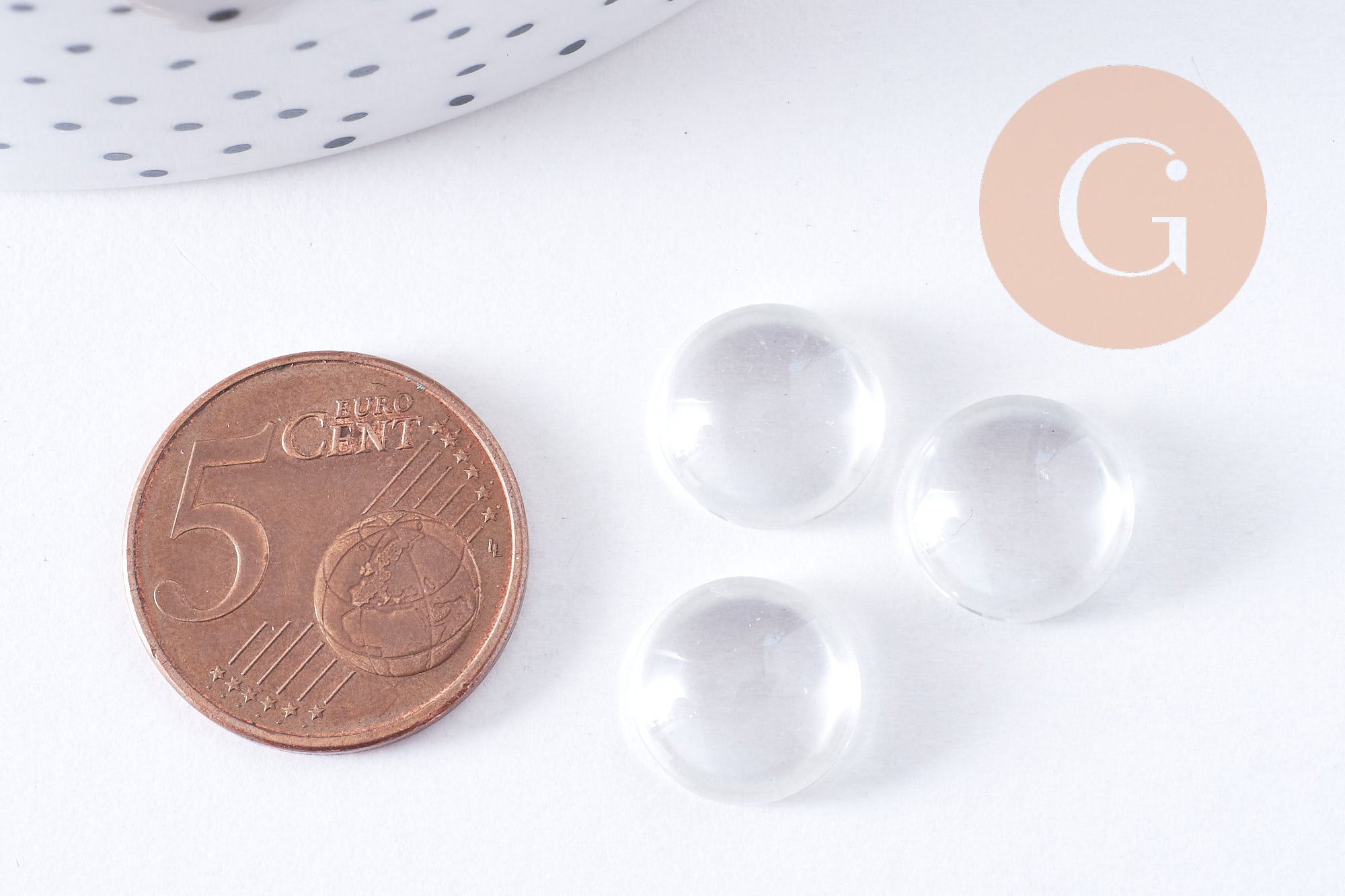 Gingerlily G10690 cabochon rond verre transparent 11,5mm x5