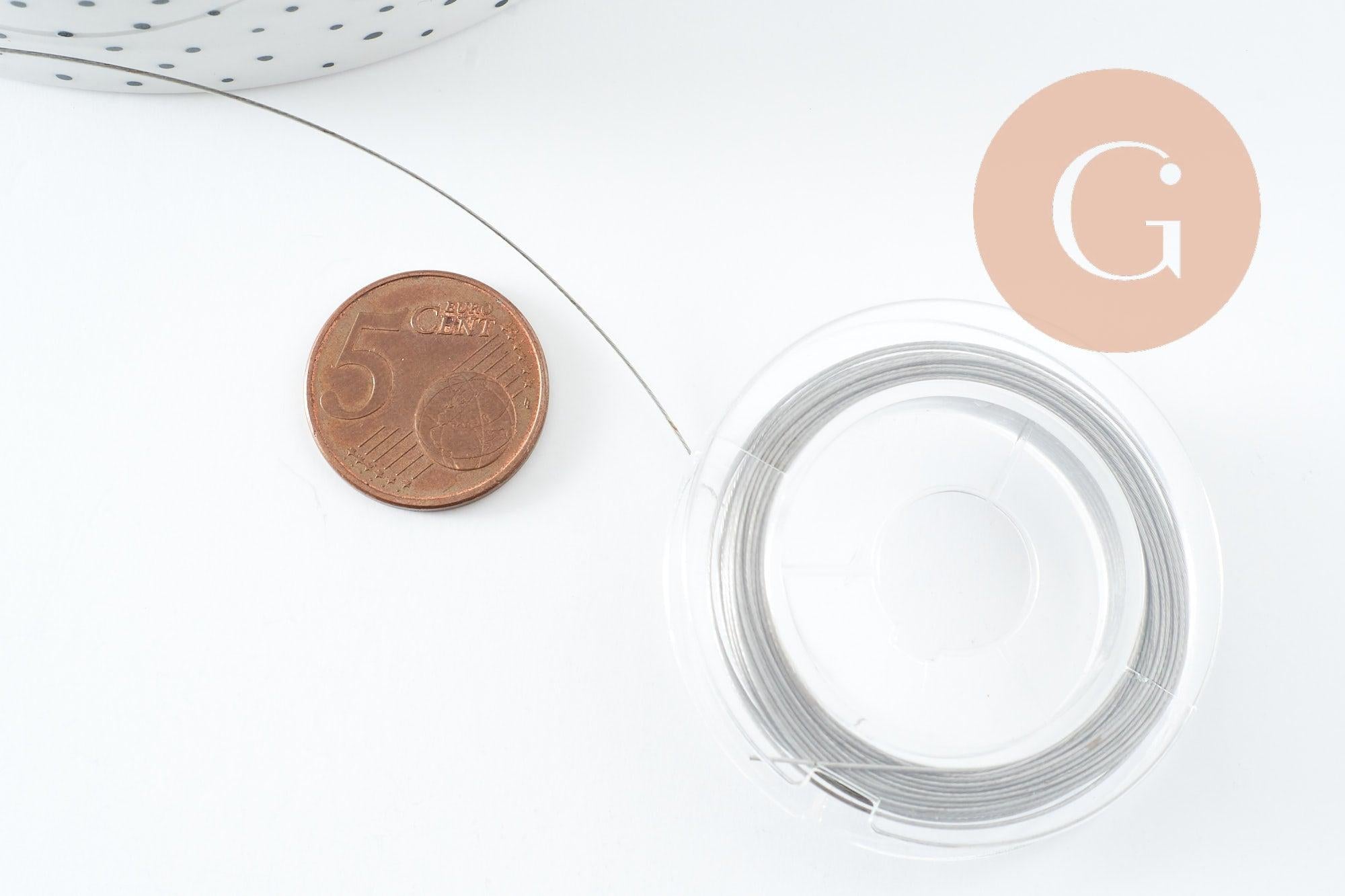 Gingerlily Fil câblé gainé acier inoxydable 0.45mm 10m x1
