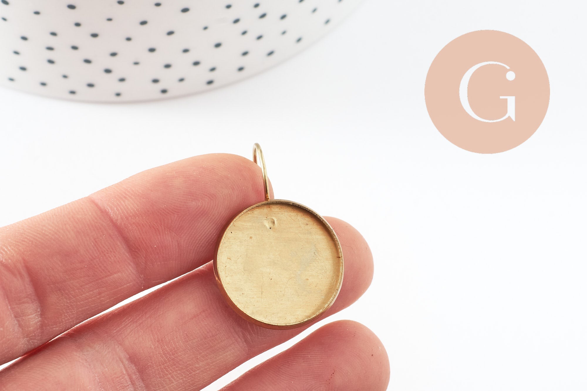 Gingerlily Supports boucles plateau laiton brut 20mm x10