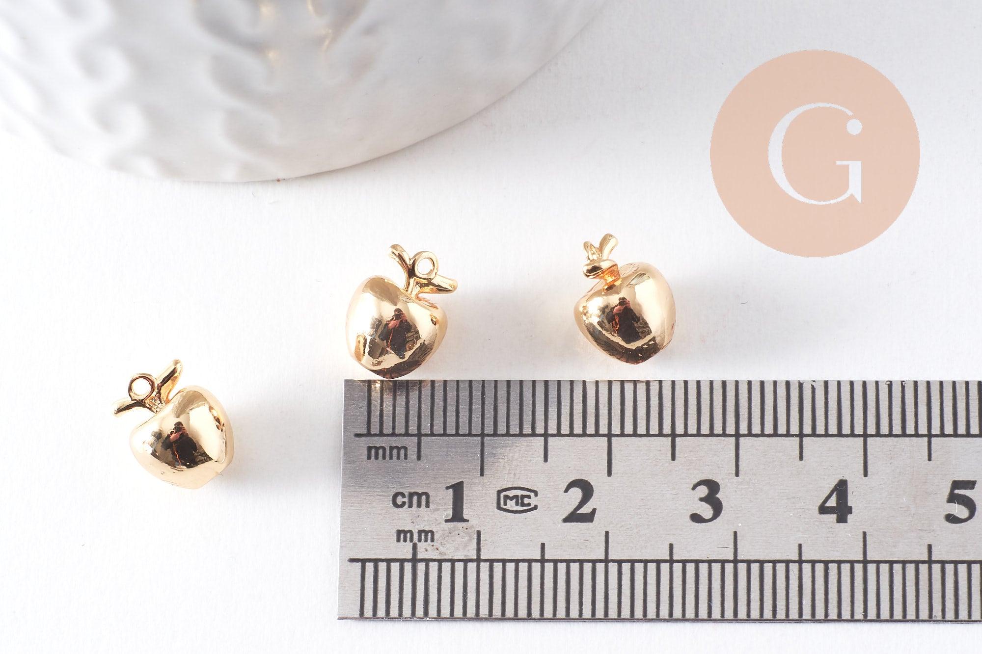 Gingerlily Pendentifs pomme G10381 breloque fruit doré 10mm x2