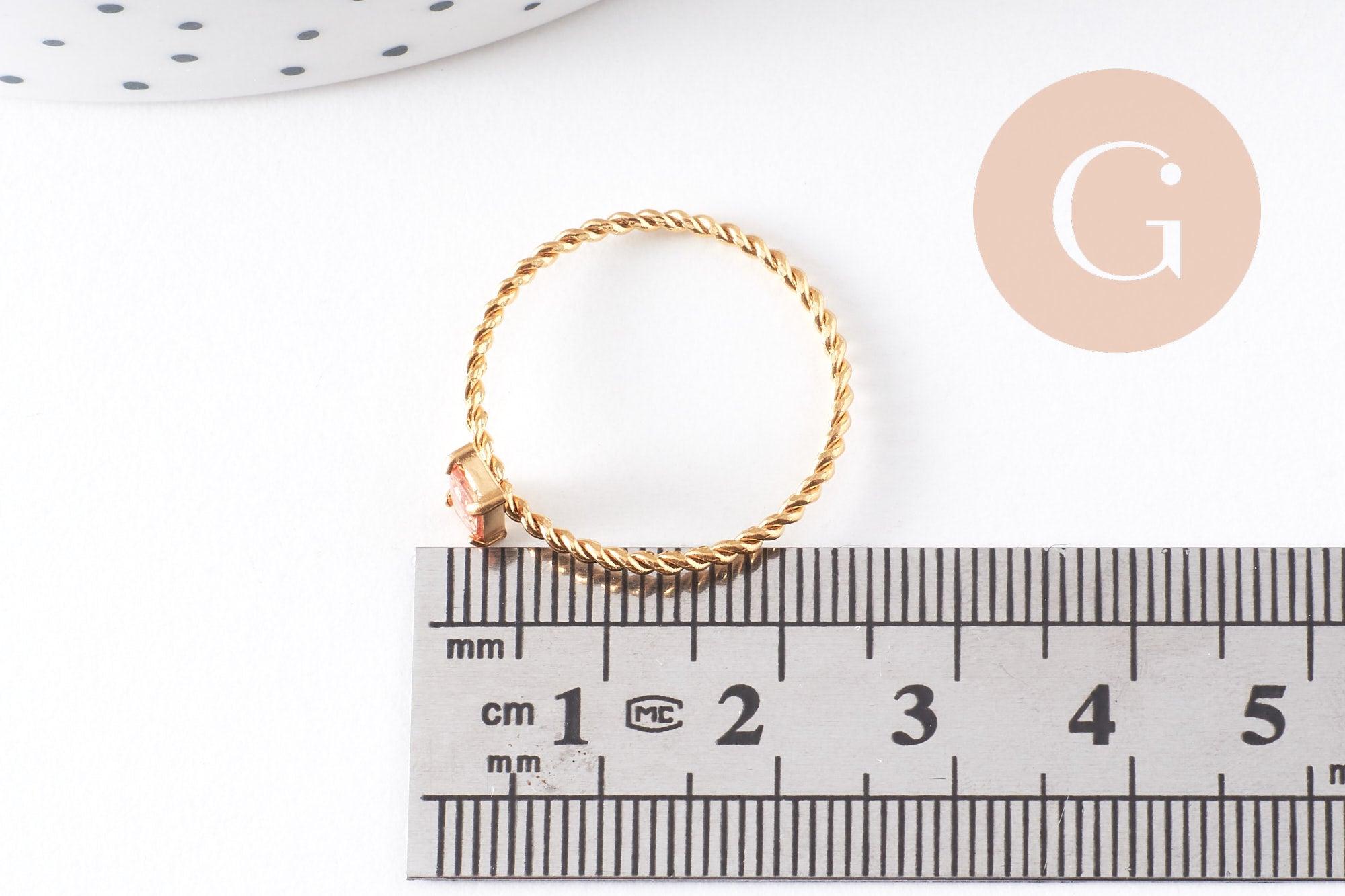 Gingerlily Accessoires G10360 bague solitaire zircon rose taille 8
