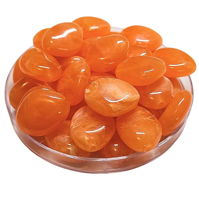 ARTSHOP Galets Tika 5 perle mandarine marbré 23mm x1
