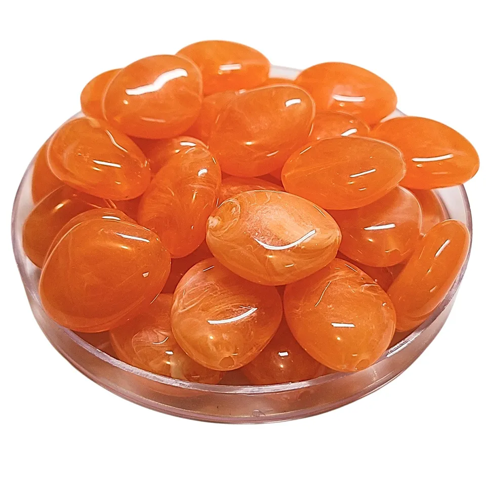 ARTSHOP Galets Tika 5 perle mandarine marbré 23mm x1