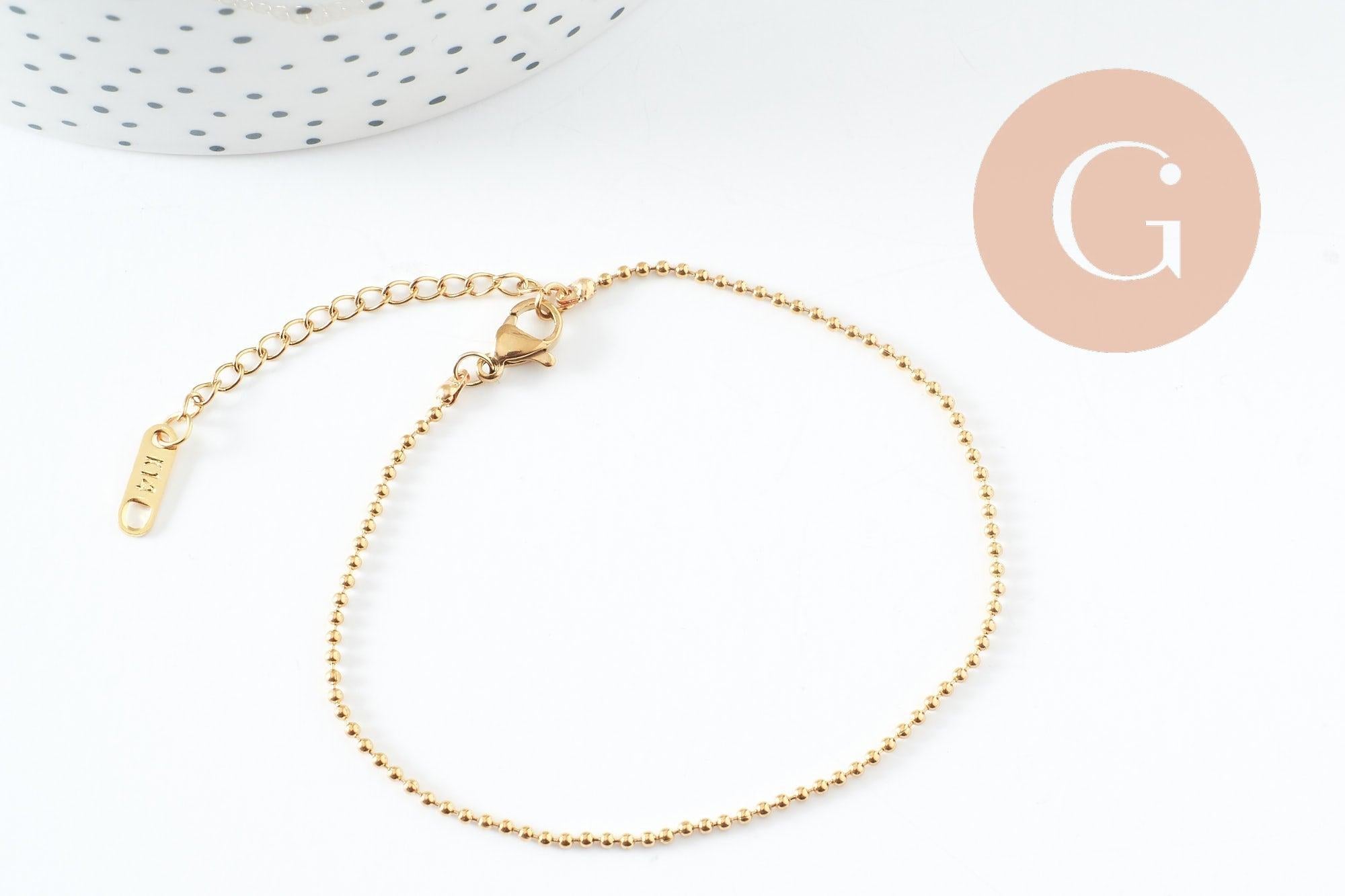 Gingerlily G9988 bracelet boule acier doré 18.5cm