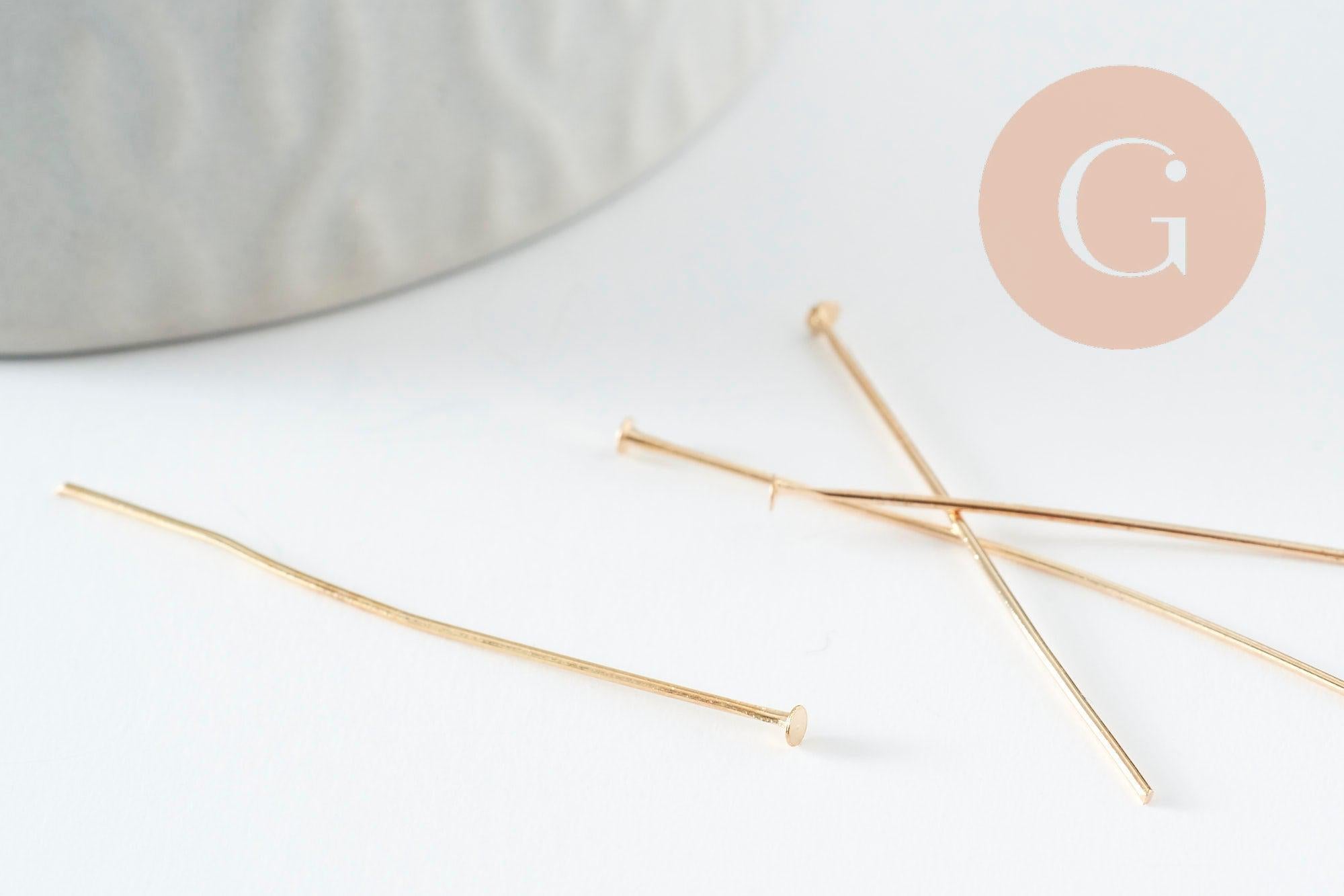 Gingerlily Apprêts G9469 tiges tête clou doré 40mm 10g