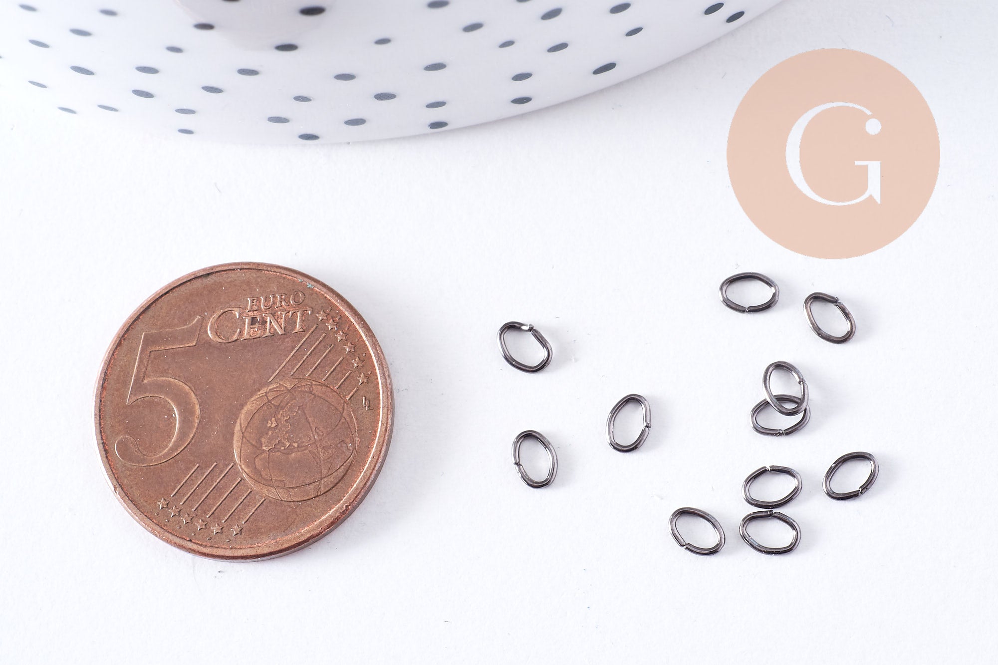 Gingerlily Apprêts anneaux ovales métalgun 4,5mm lot 1g