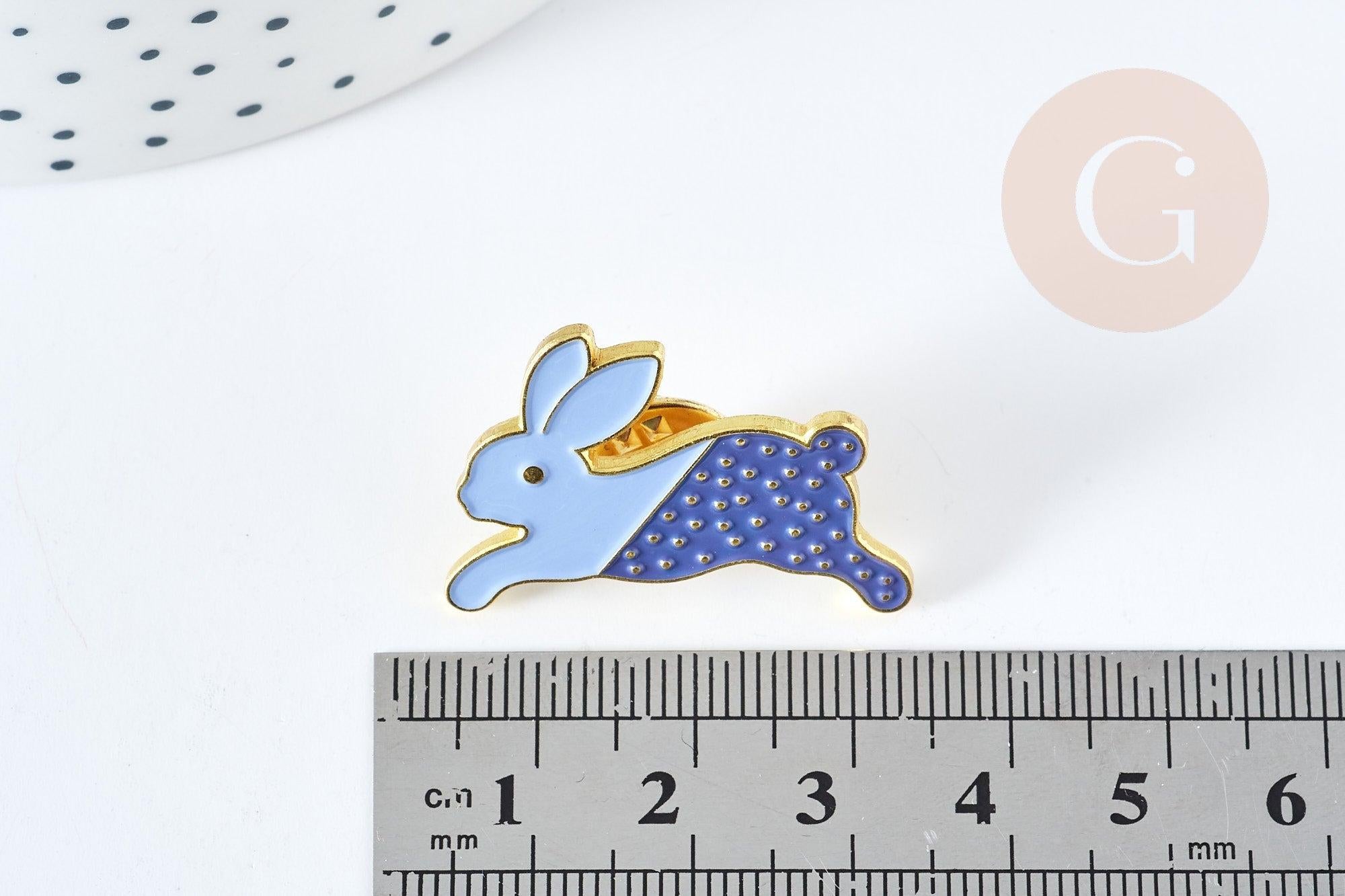 Gingerlily Broches Lapin bicolore doré émail broche 30mm x1